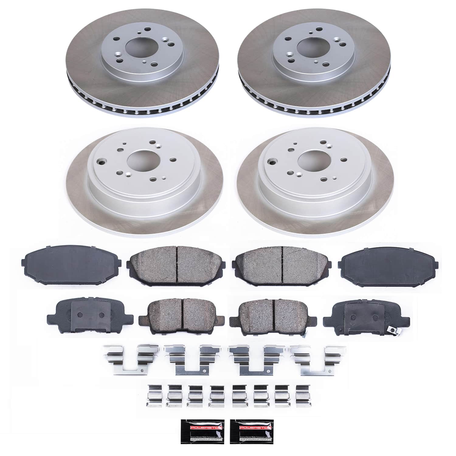 Power Stop SC2300 - Front And Rear Z17 Evolution Pad And Semi-Coated Rotor Kit vehicle fitment brake part