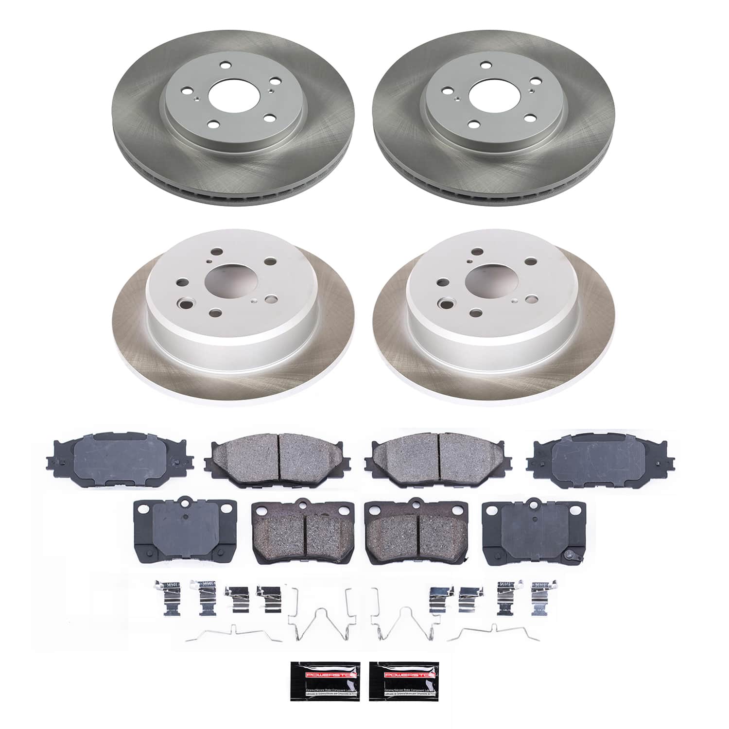 Power Stop SC2407 - Front And Rear Z17 Evolution Pad And Semi-Coated Rotor Kit vehicle fitment brake part