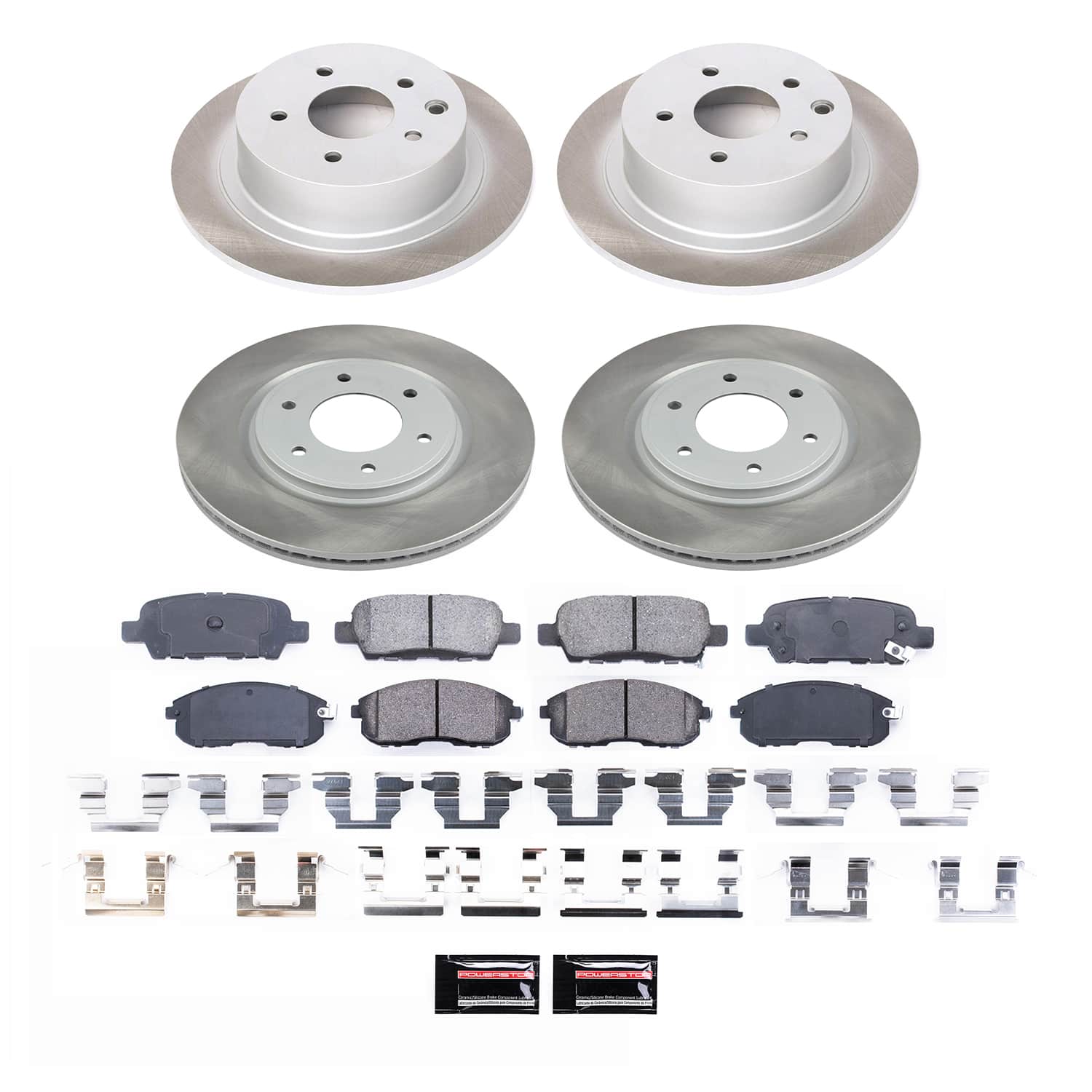 Power Stop SC242 - Front And Rear Z17 Evolution Pad And Semi-Coated Rotor Kit vehicle fitment brake part