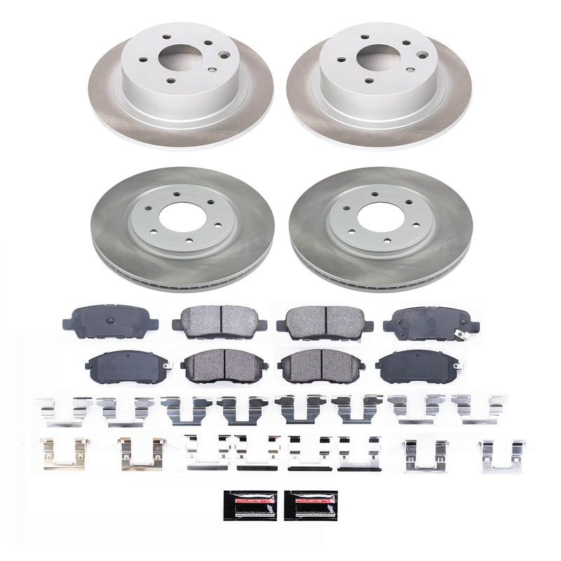 Power Stop SC242 - Front And Rear Z17 Evolution Pad And Semi-Coated Rotor Kit vehicle fitment brake part