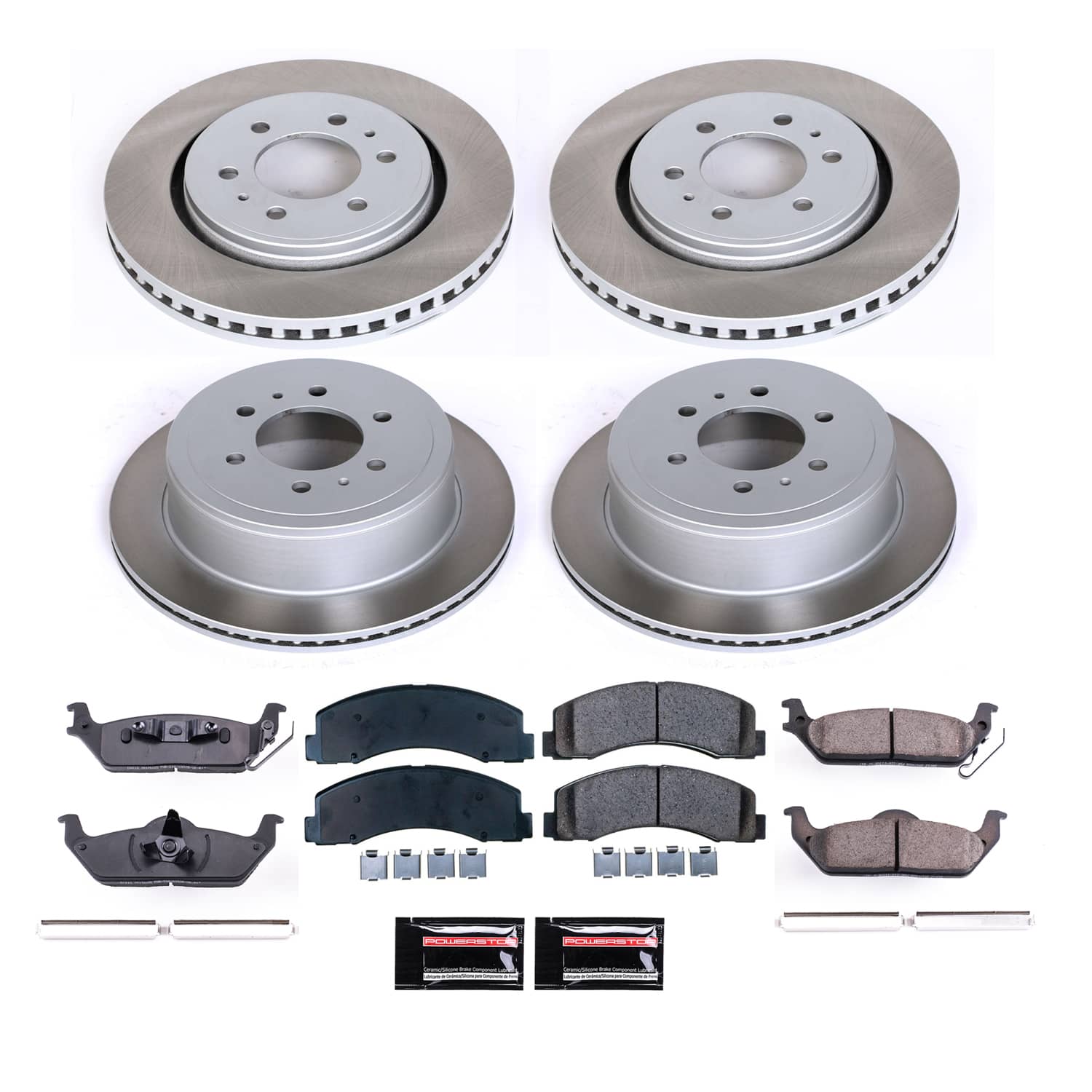 Power Stop SC3166 - Front And Rear Z17 Evolution Pad And Semi-Coated Rotor Kit vehicle fitment brake part