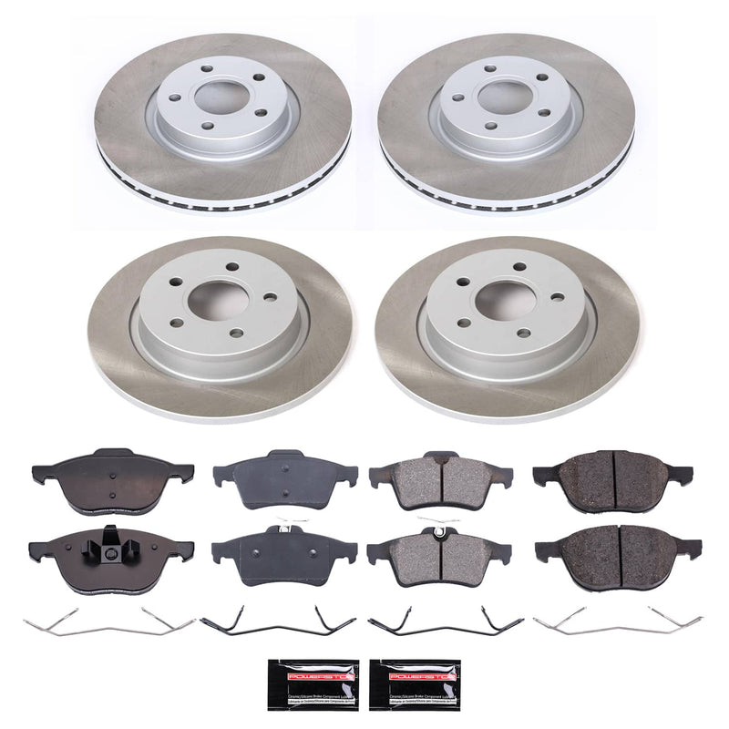 Power Stop SC4051 - Front And Rear Z17 Evolution Pad And Semi-Coated Rotor Kit vehicle fitment brake part
