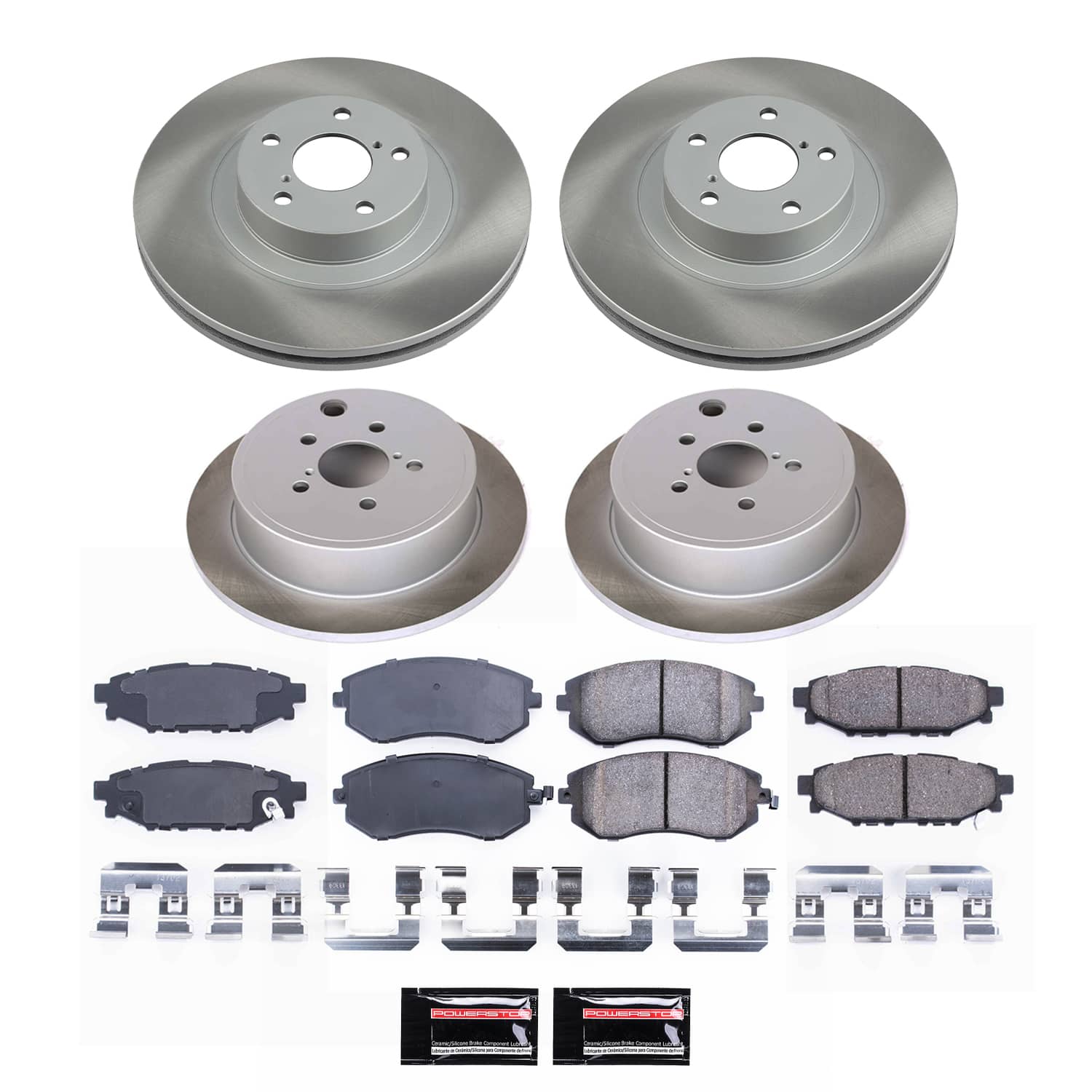 Power Stop SC4077 - Front And Rear Z17 Evolution Pad And Semi-Coated Rotor Kit vehicle fitment brake part