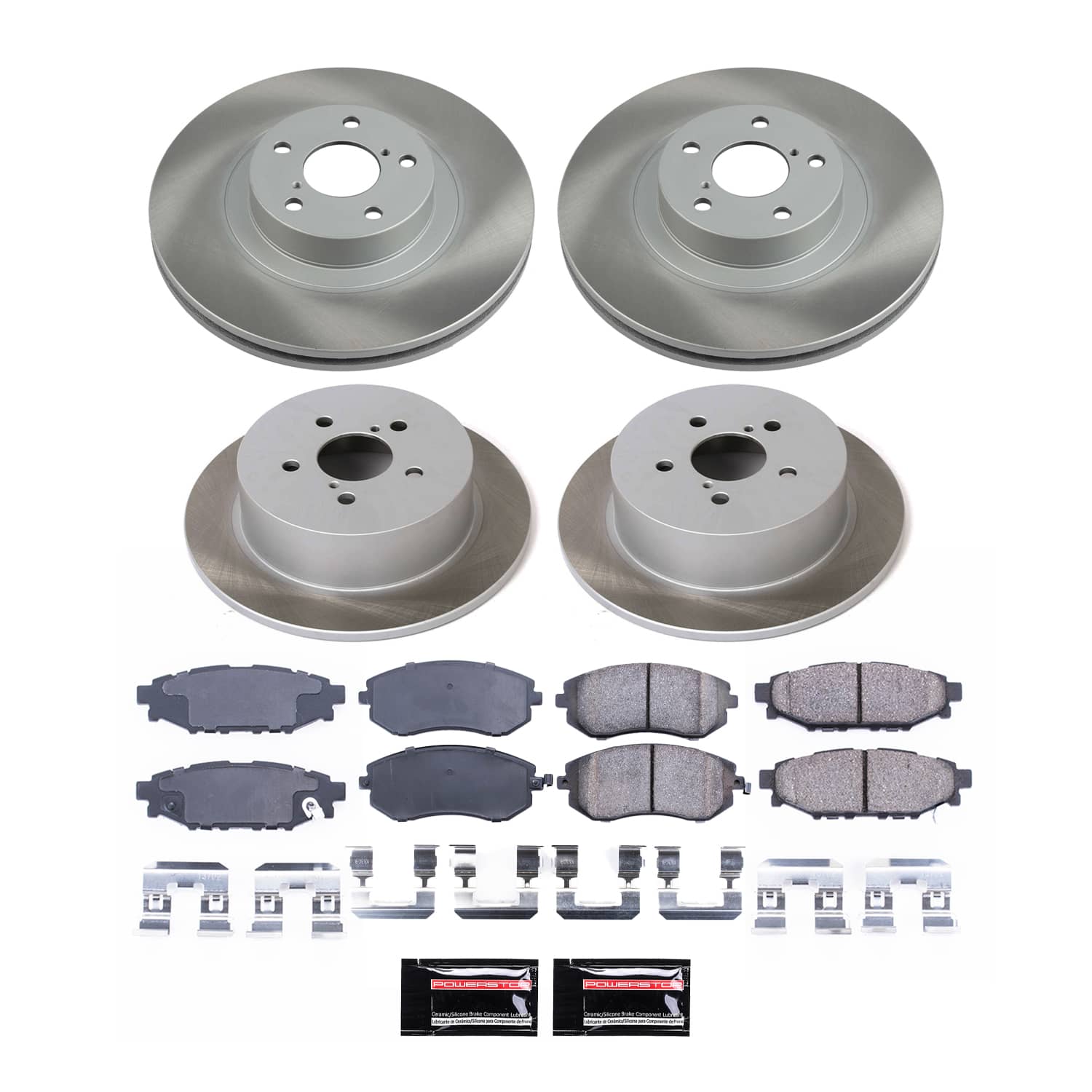 Power Stop SC4079 - Front And Rear Z17 Evolution Pad And Semi-Coated Rotor Kit vehicle fitment brake part