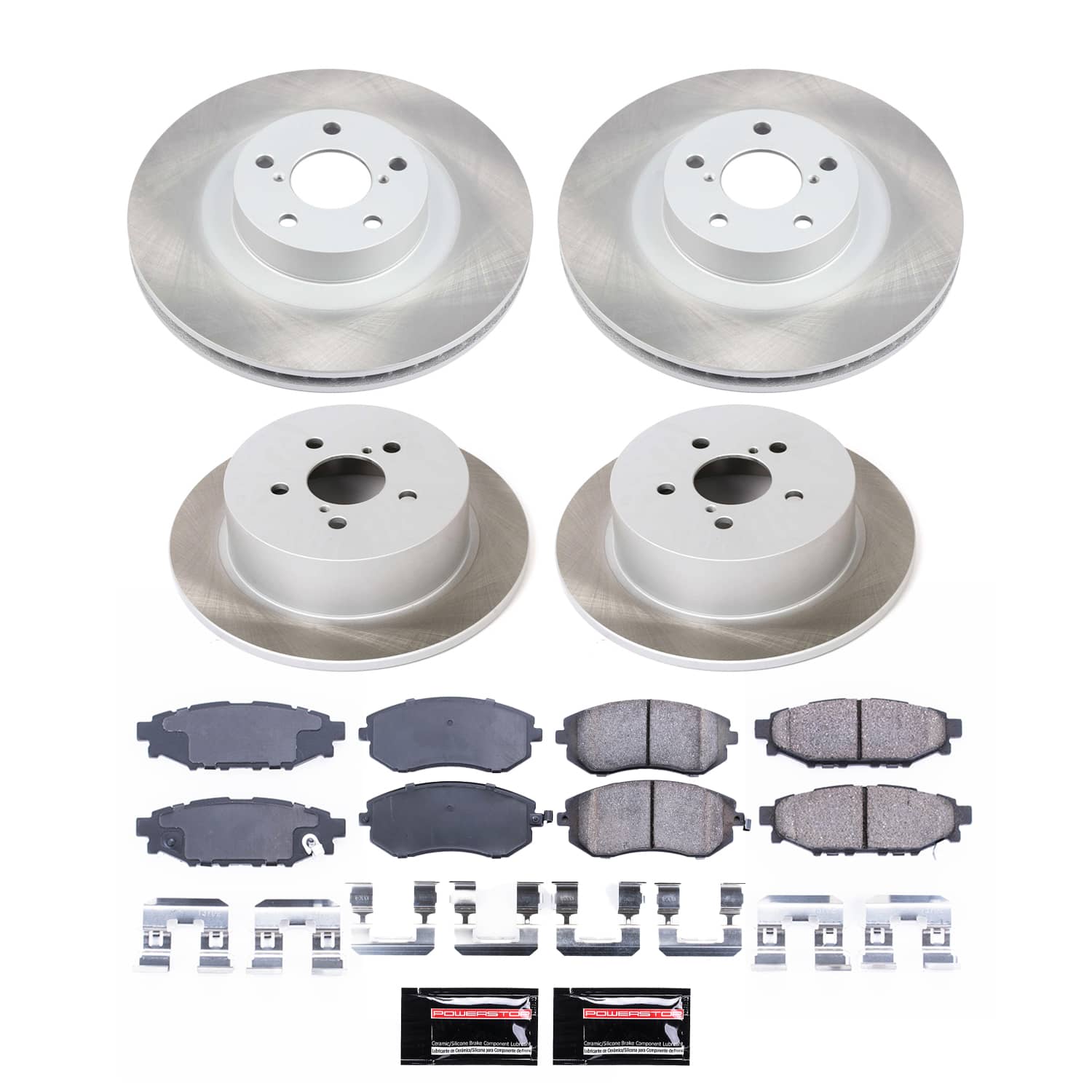 Power Stop SC4081 - Front And Rear Z17 Evolution Pad And Semi-Coated Rotor Kit vehicle fitment brake part