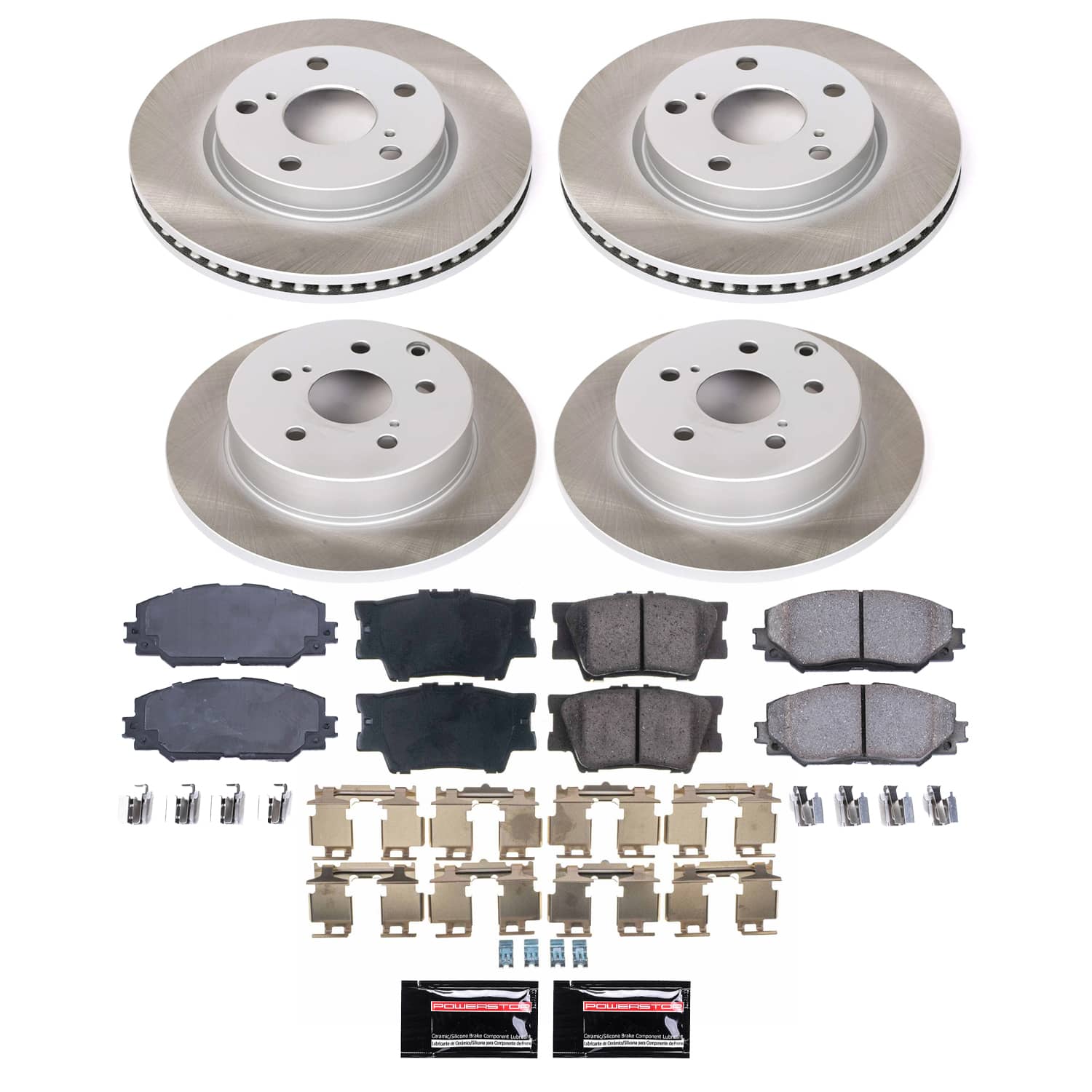 Power Stop SC4100 - Front And Rear Z17 Evolution Pad And Semi-Coated Rotor Kit vehicle fitment brake part