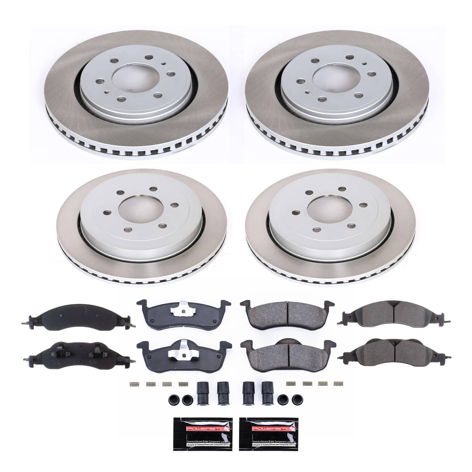 Power Stop SC4109 - Front And Rear Z17 Evolution Pad And Semi-Coated Rotor Kit vehicle fitment brake part