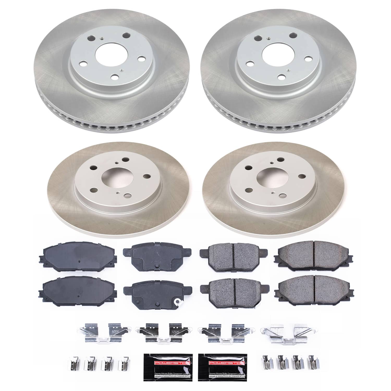 Power Stop SC4142 - Front And Rear Z17 Evolution Pad And Semi-Coated Rotor Kit vehicle fitment brake part