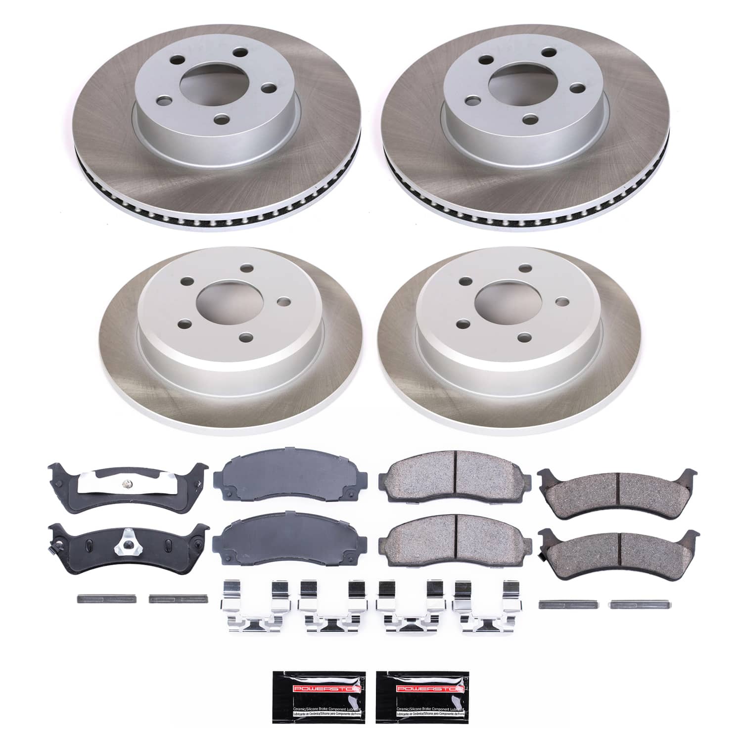 Power Stop SC4357 - Front And Rear Z17 Evolution Pad And Semi-Coated Rotor Kit vehicle fitment brake part