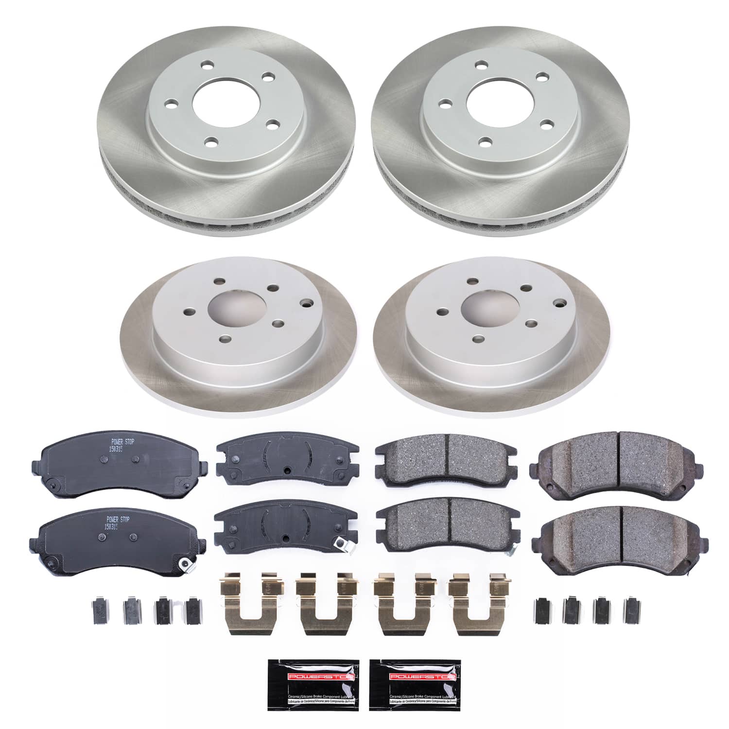 Power Stop SC4382 - Front And Rear Z17 Evolution Pad And Semi-Coated Rotor Kit vehicle fitment brake part