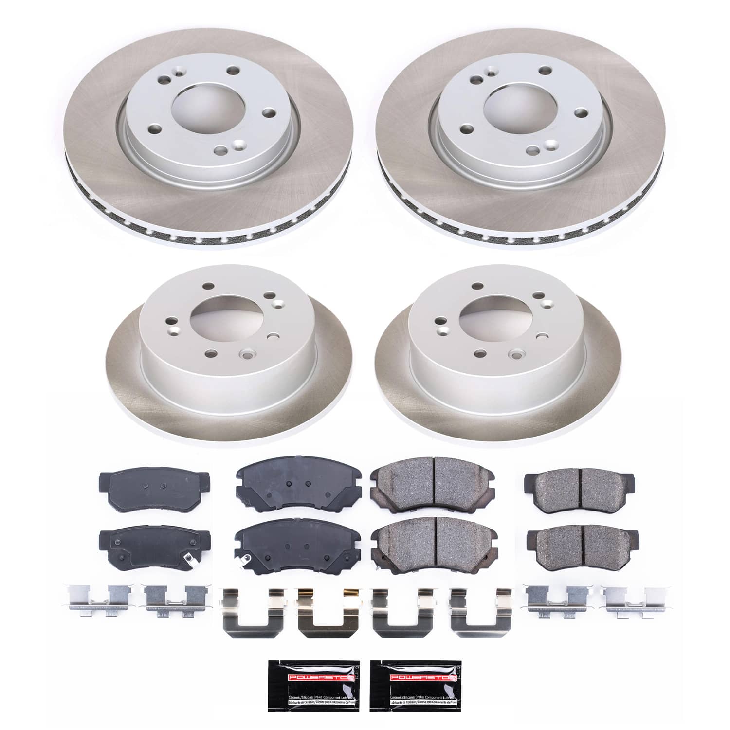 Power Stop SC4442 - Front And Rear Z17 Evolution Pad And Semi-Coated Rotor Kit vehicle fitment brake part