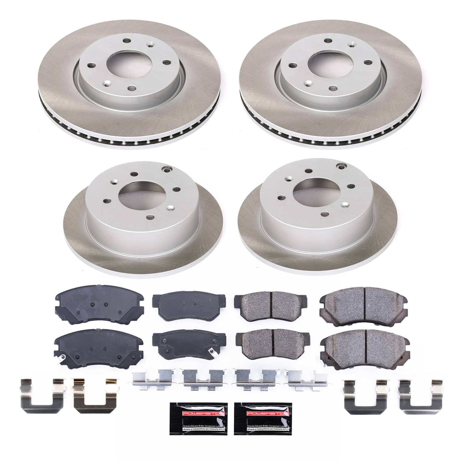 Power Stop SC4445 - Front And Rear Z17 Evolution Pad And Semi-Coated Rotor Kit vehicle fitment brake part