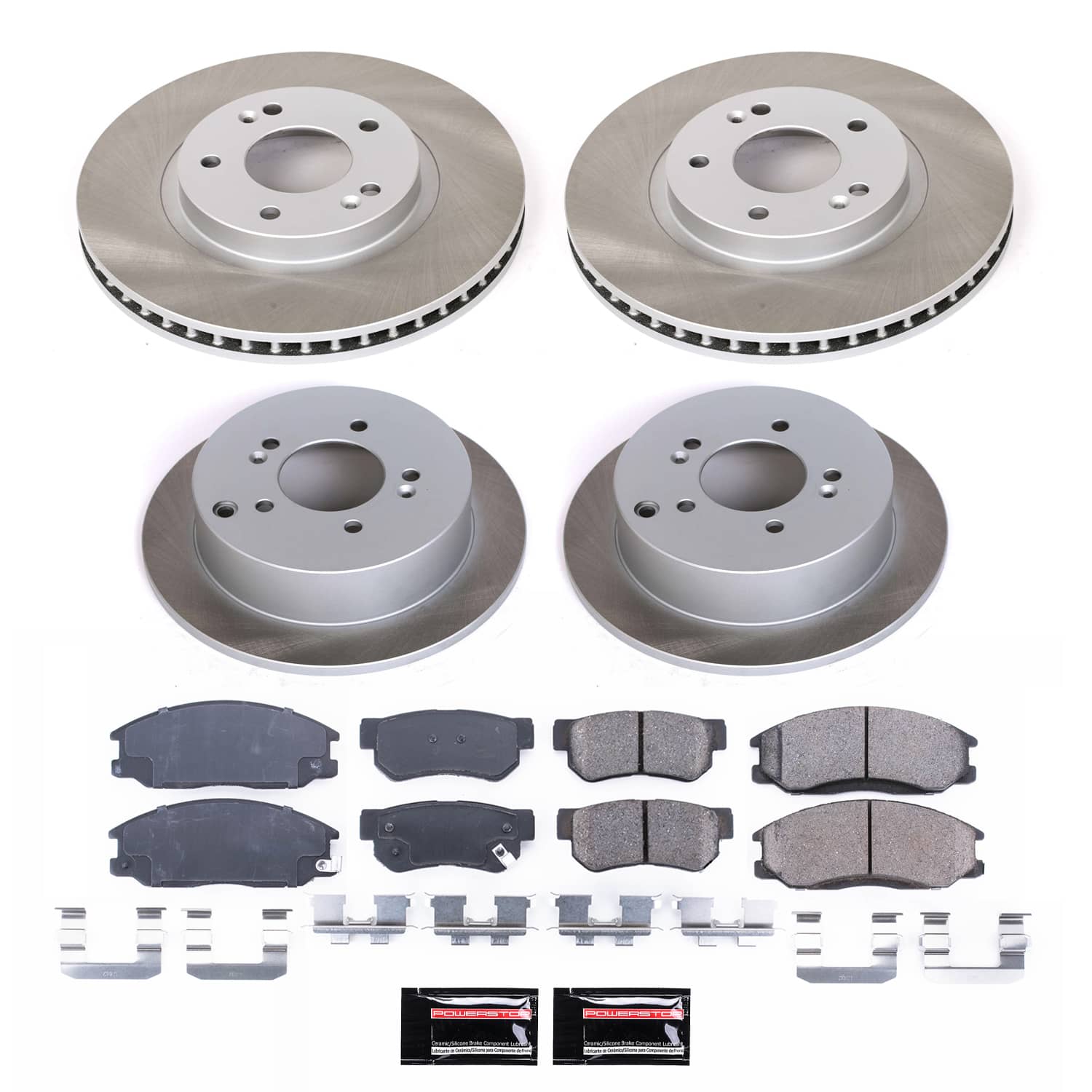 Power Stop SC4446 - Front And Rear Z17 Evolution Pad And Semi-Coated Rotor Kit vehicle fitment brake part