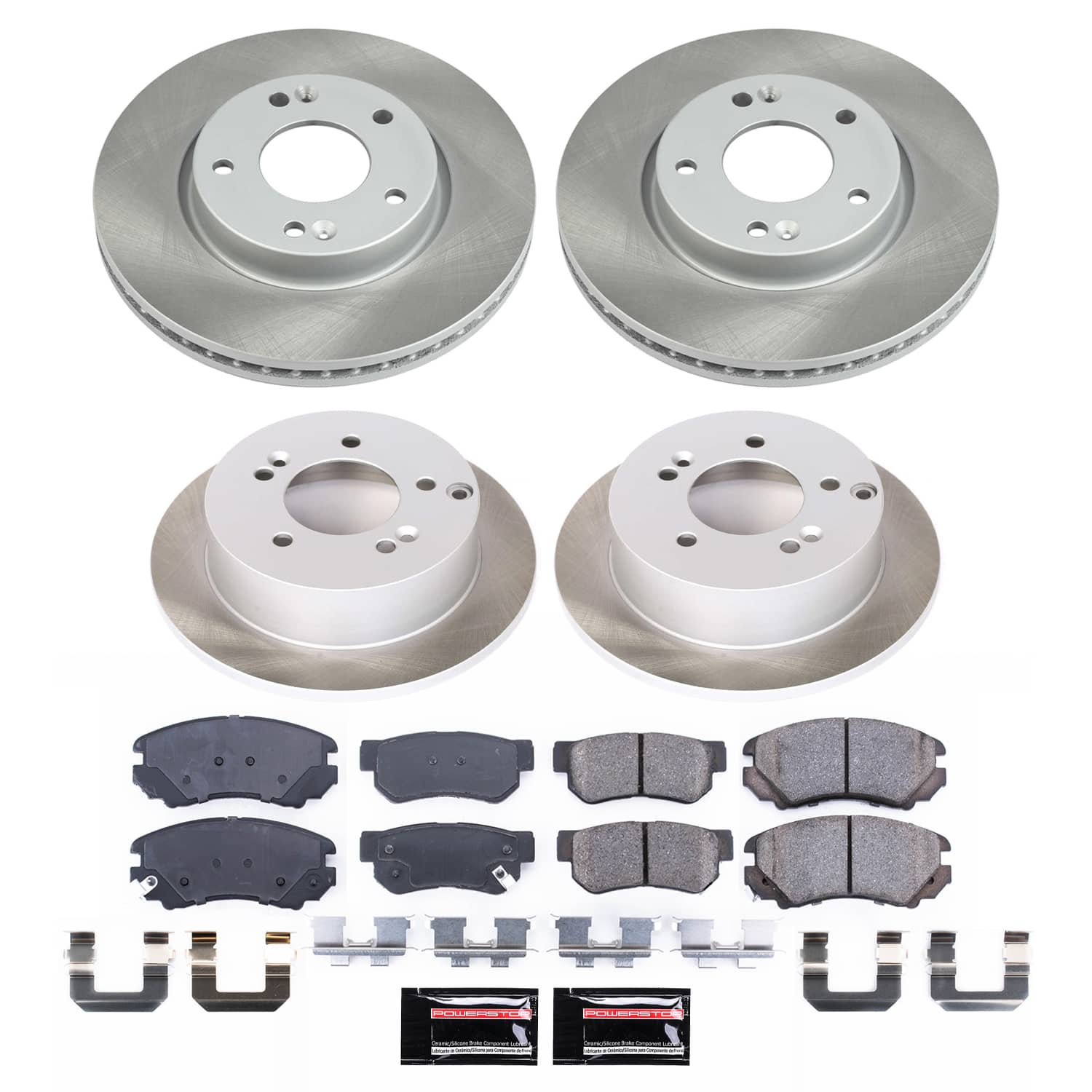 Power Stop SC4449 - Front And Rear Z17 Evolution Pad And Semi-Coated Rotor Kit vehicle fitment brake part