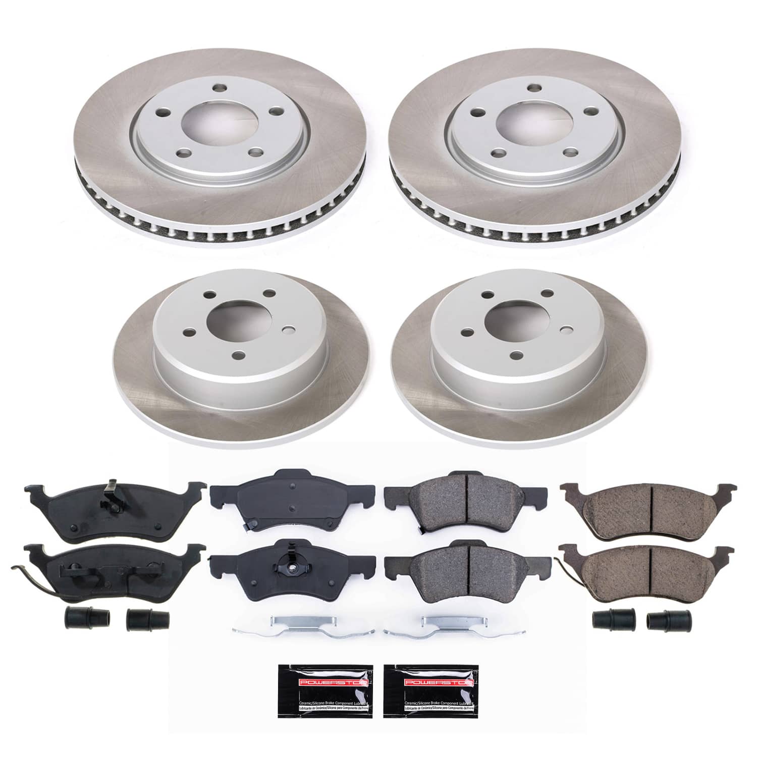 Power Stop SC4458 - Front And Rear Z17 Evolution Pad And Semi-Coated Rotor Kit vehicle fitment brake part