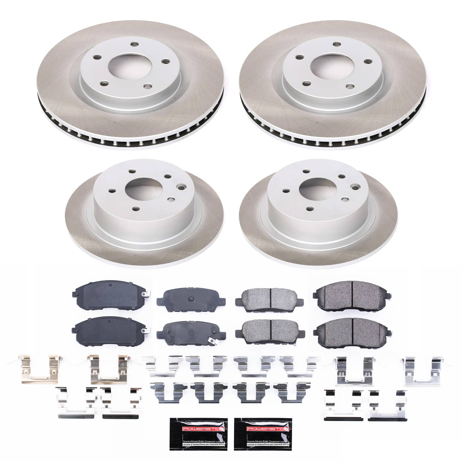 Power Stop SC4475 - Front And Rear Z17 Evolution Pad And Semi-Coated Rotor Kit vehicle fitment brake part