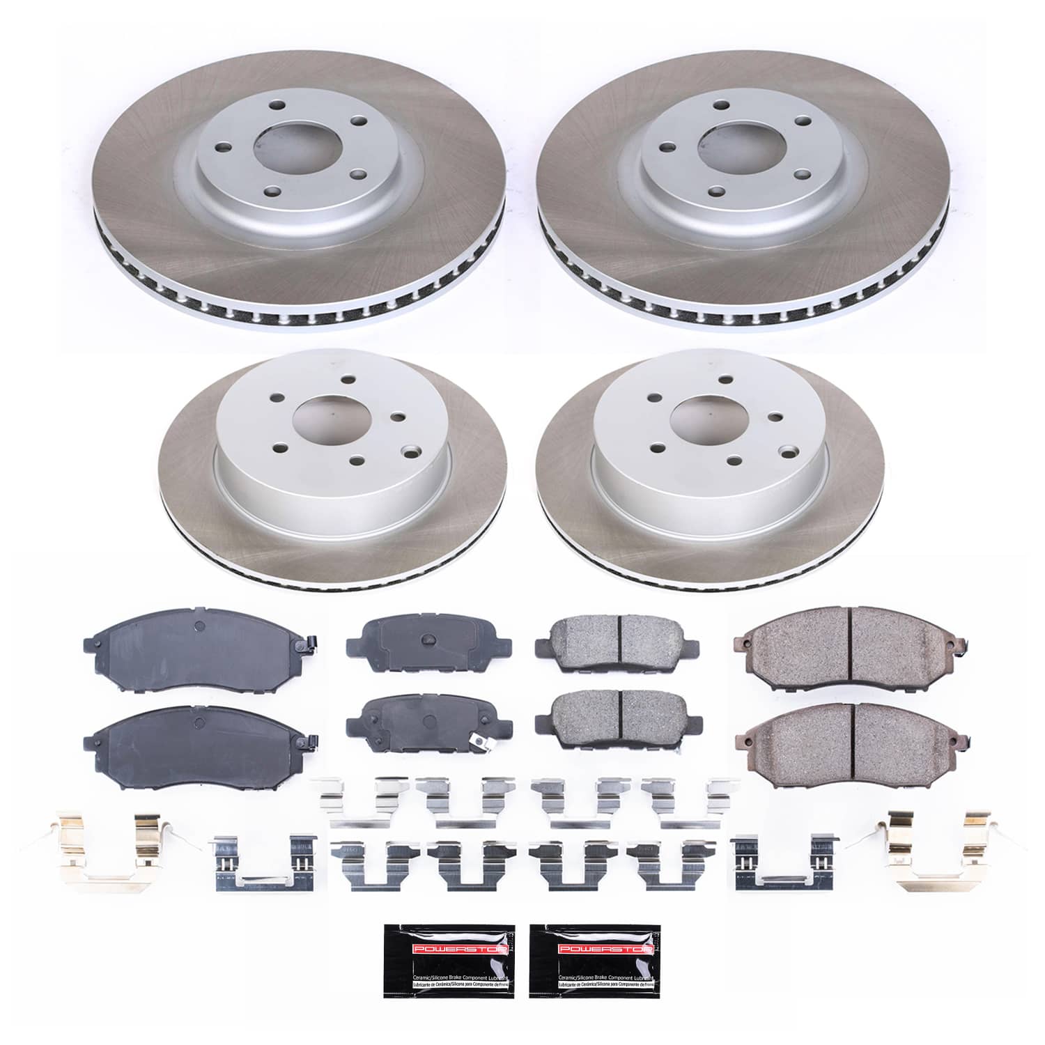 Power Stop SC4476 - Front And Rear Z17 Evolution Pad And Semi-Coated Rotor Kit vehicle fitment brake part
