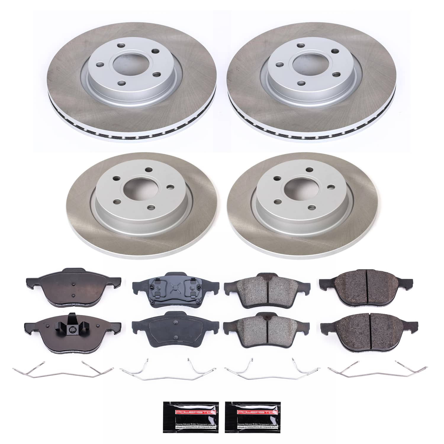 Power Stop SC4492 - Front And Rear Z17 Evolution Pad And Semi-Coated Rotor Kit vehicle fitment brake part