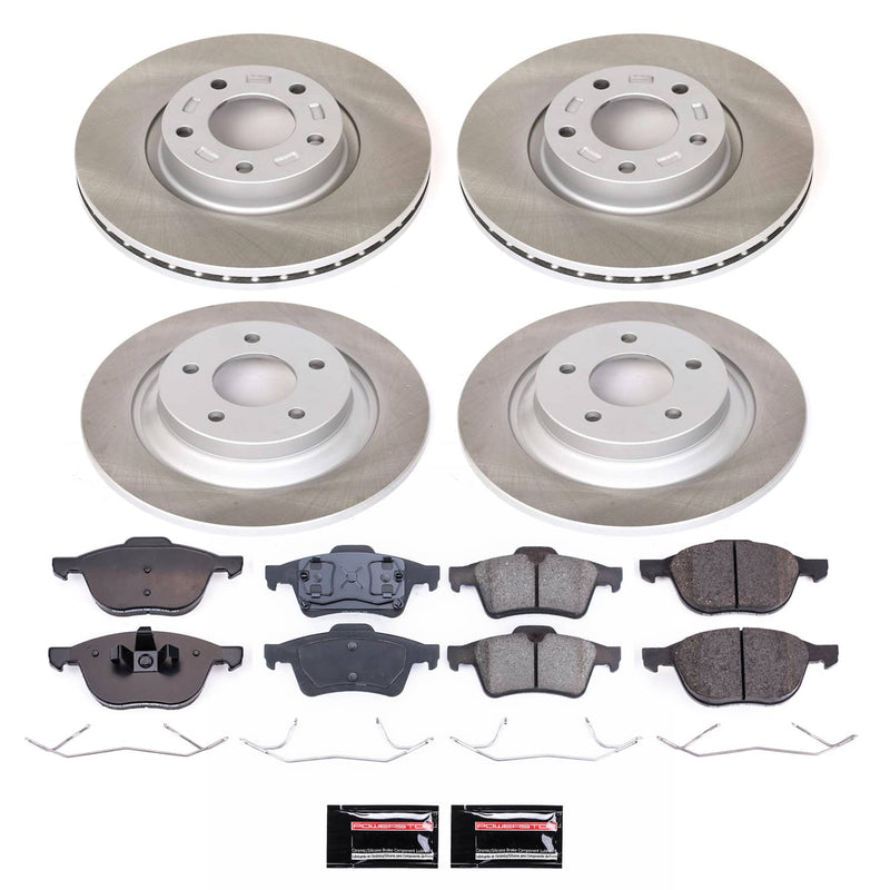 Power Stop SC4494 - Front And Rear Z17 Evolution Pad And Semi-Coated Rotor Kit vehicle fitment brake part