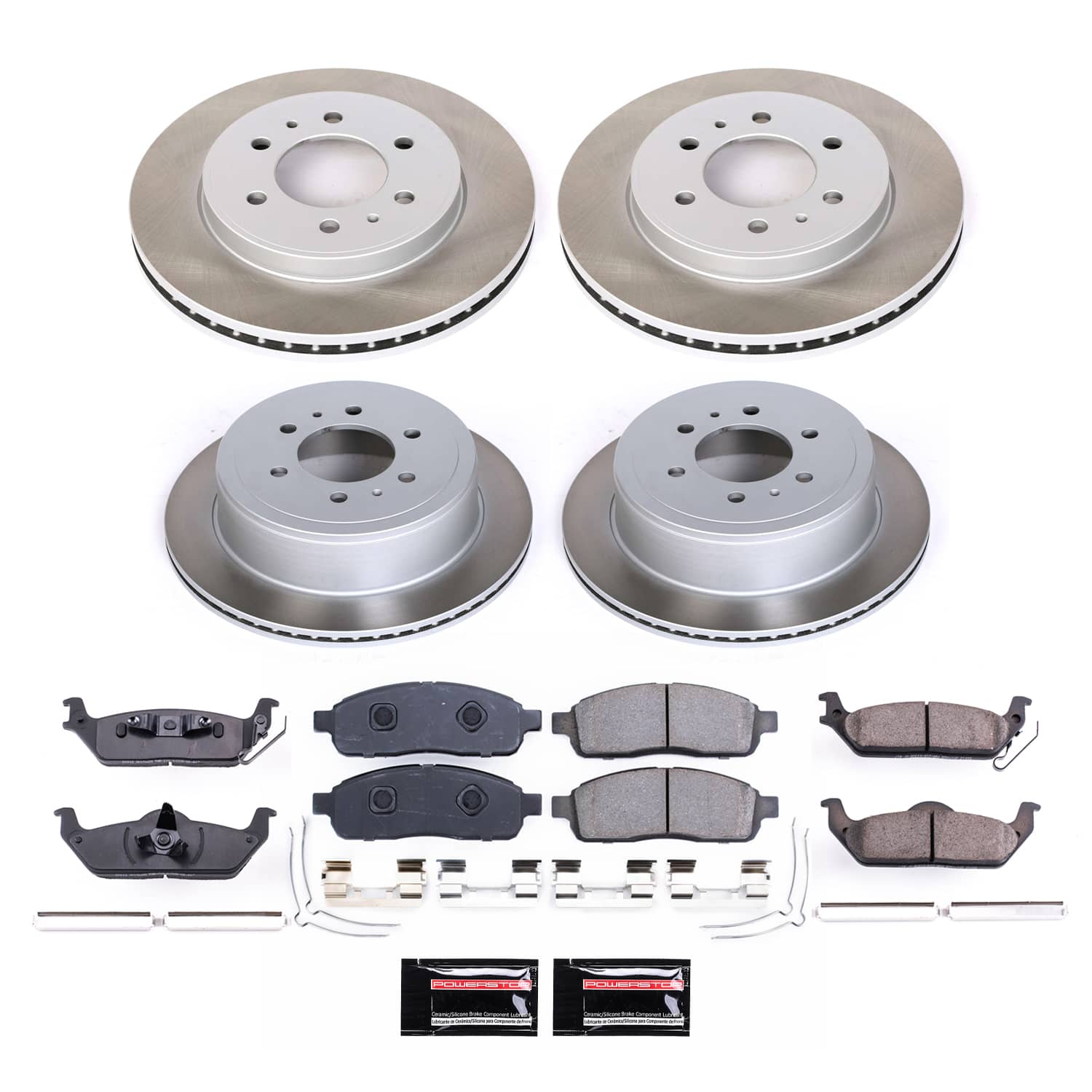 Power Stop SC5335 - Front And Rear Z17 Evolution Pad And Semi-Coated Rotor Kit vehicle fitment brake part