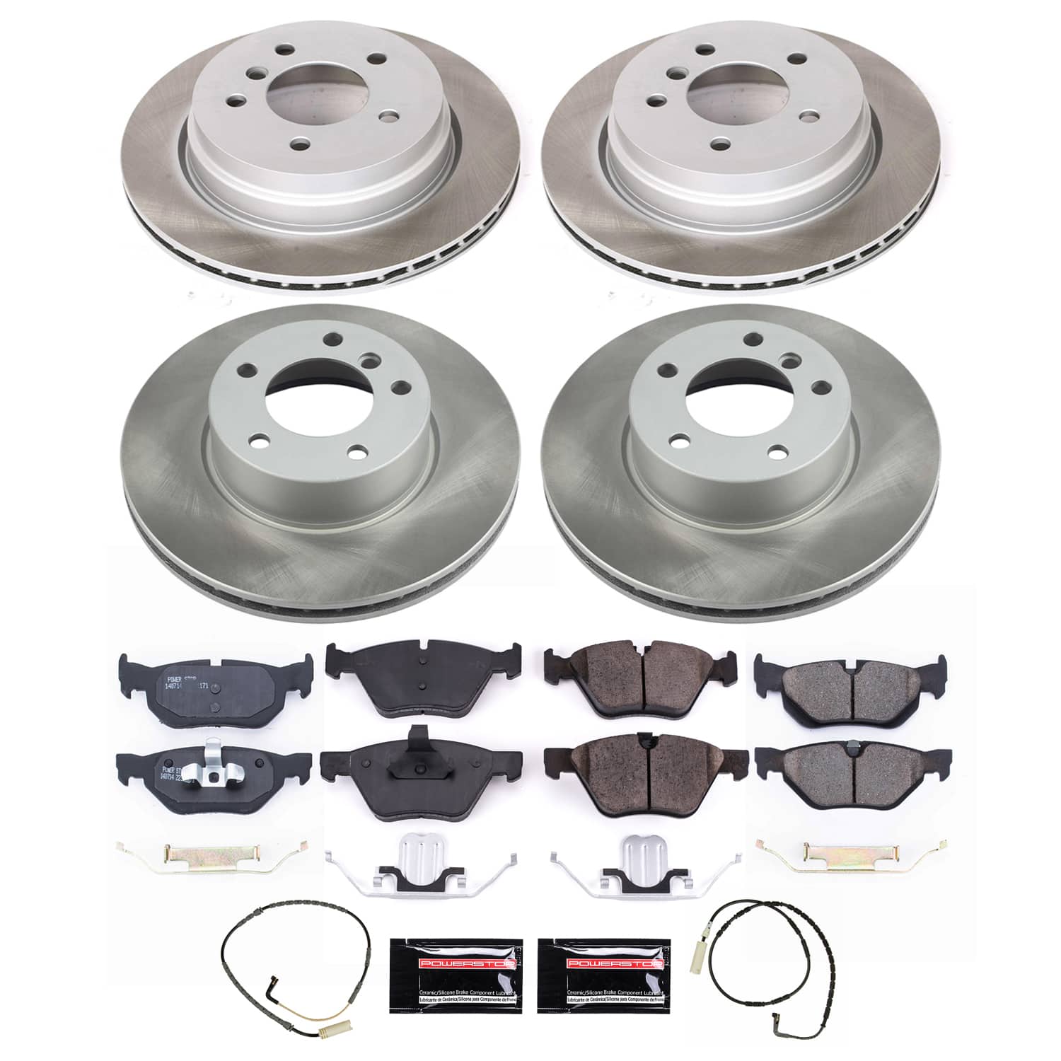 Power Stop SC5357 - Front And Rear Z17 Evolution Pad And Semi-Coated Rotor Kit vehicle fitment brake part