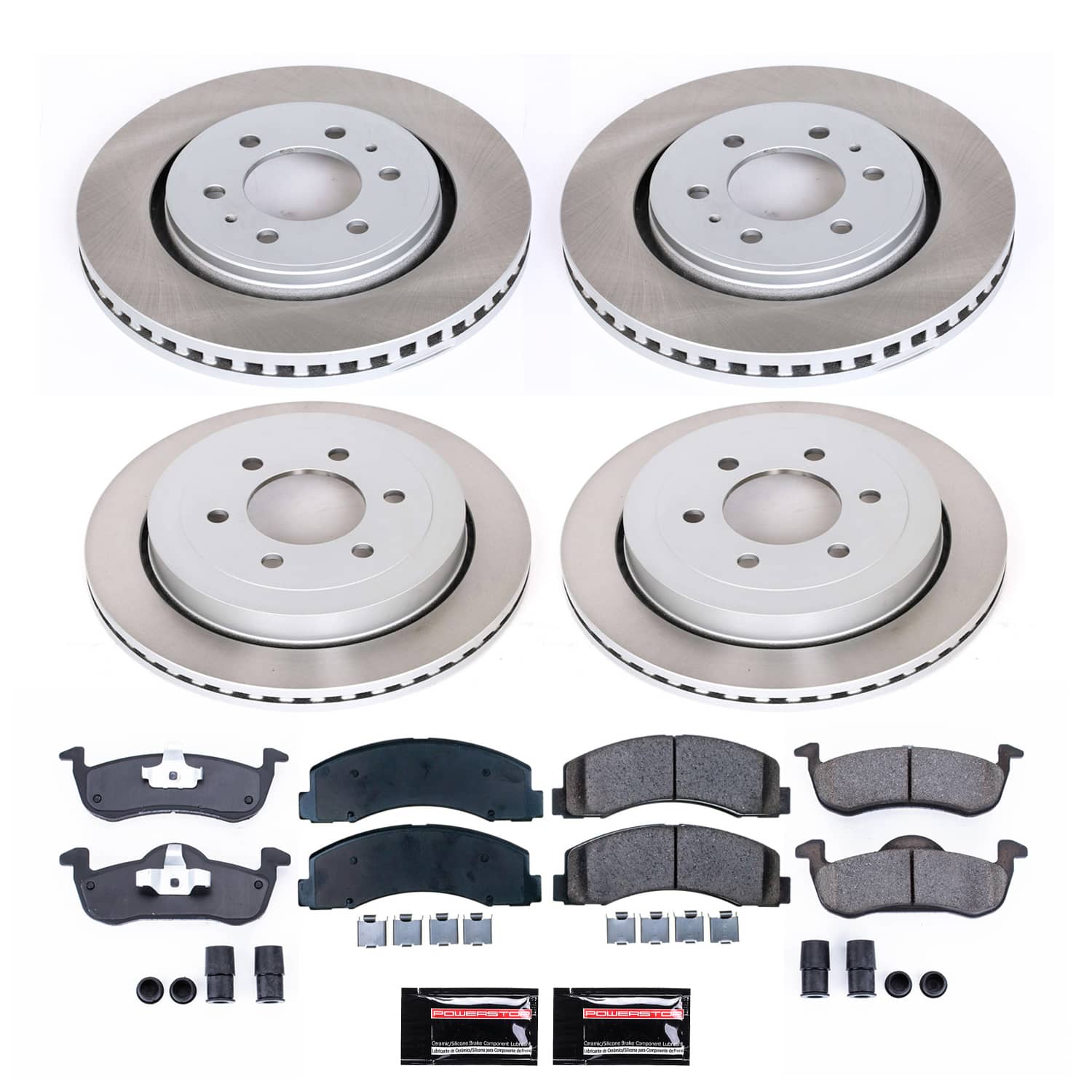 Power Stop SC5577 - Front And Rear Z17 Evolution Pad And Semi-Coated Rotor Kit vehicle fitment brake part