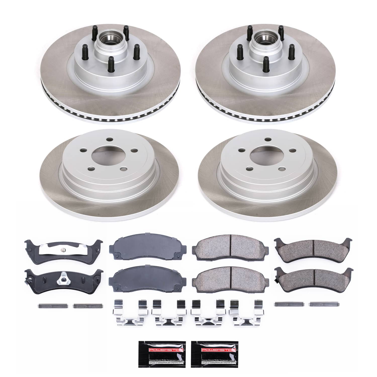 Power Stop SC5593 - Front And Rear Z17 Evolution Pad And Semi-Coated Rotor Kit vehicle fitment brake part