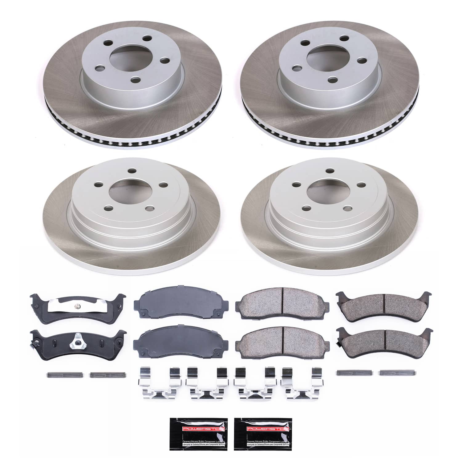 Power Stop SC5595 - Front And Rear Z17 Evolution Pad And Semi-Coated Rotor Kit vehicle fitment brake part