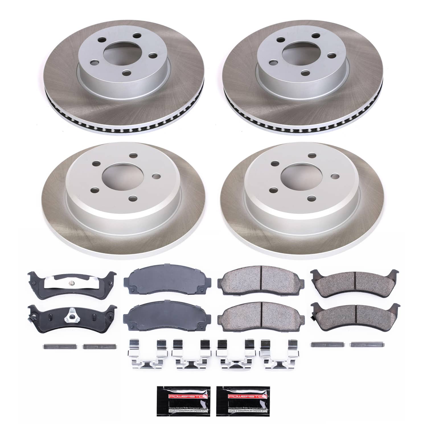 Power Stop SC5596 - Front And Rear Z17 Evolution Pad And Semi-Coated Rotor Kit vehicle fitment brake part