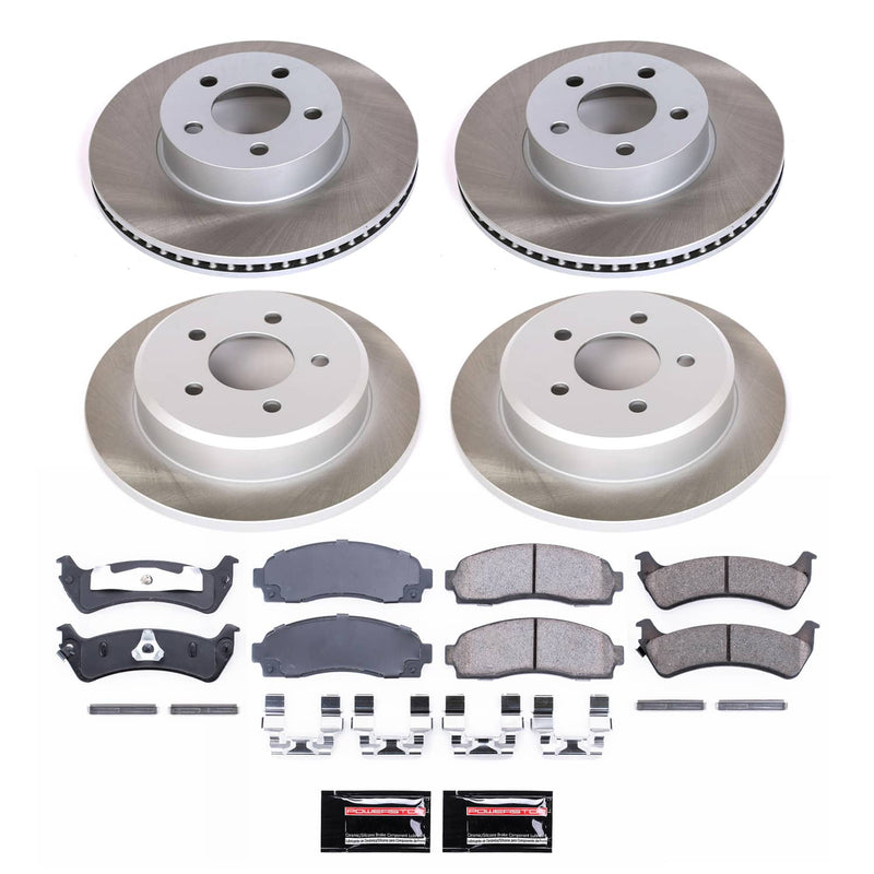 Power Stop SC5596 - Front And Rear Z17 Evolution Pad And Semi-Coated Rotor Kit vehicle fitment brake part