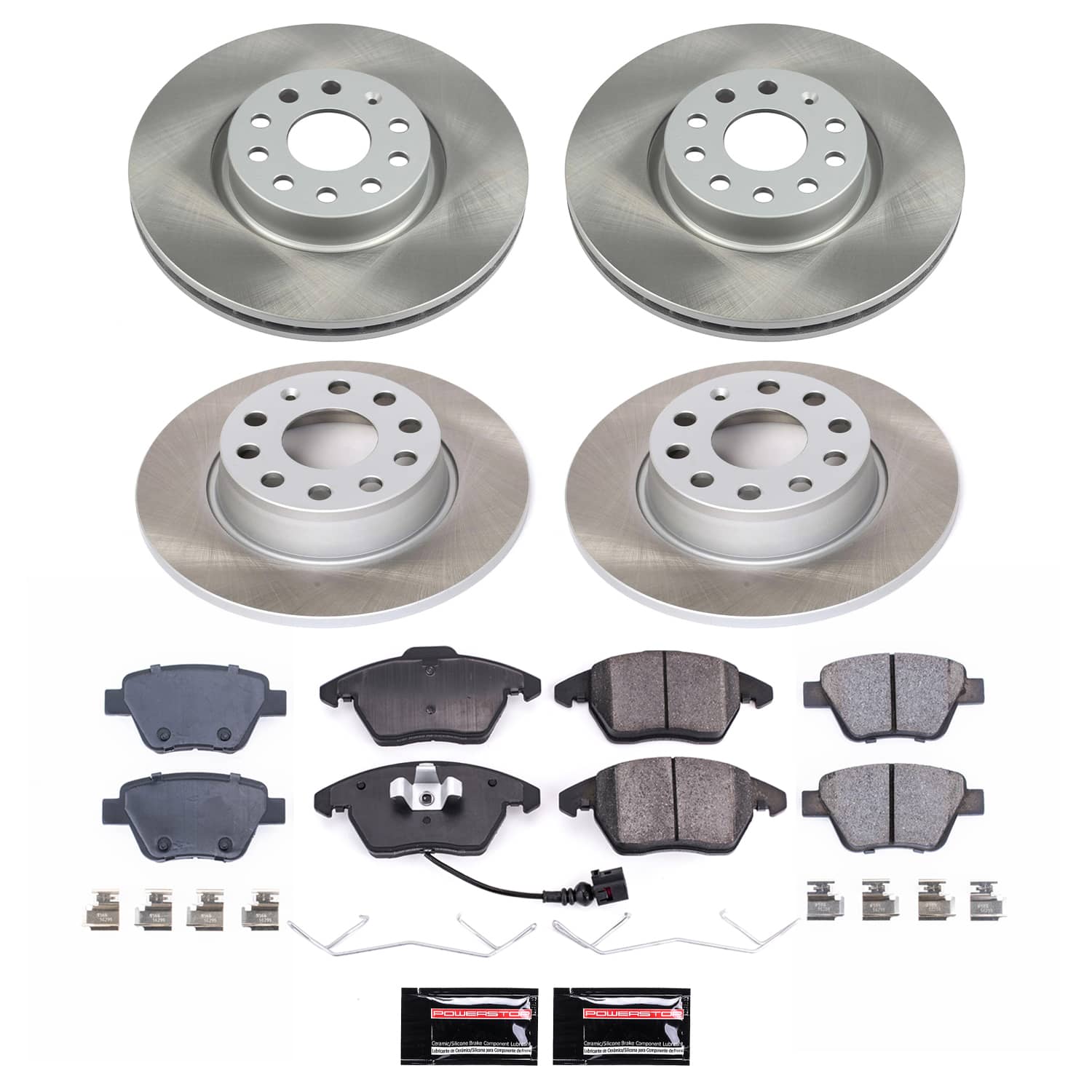 Power Stop SC5801 - Front And Rear Z17 Evolution Pad And Semi-Coated Rotor Kit vehicle fitment brake part