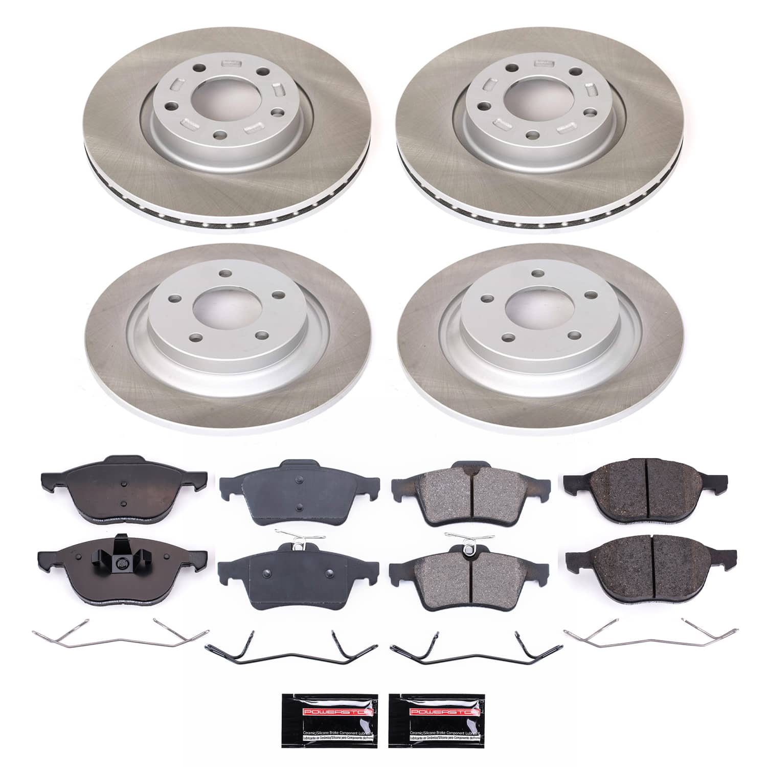 Power Stop SC5804 - Front And Rear Z17 Evolution Pad And Semi-Coated Rotor Kit vehicle fitment brake part