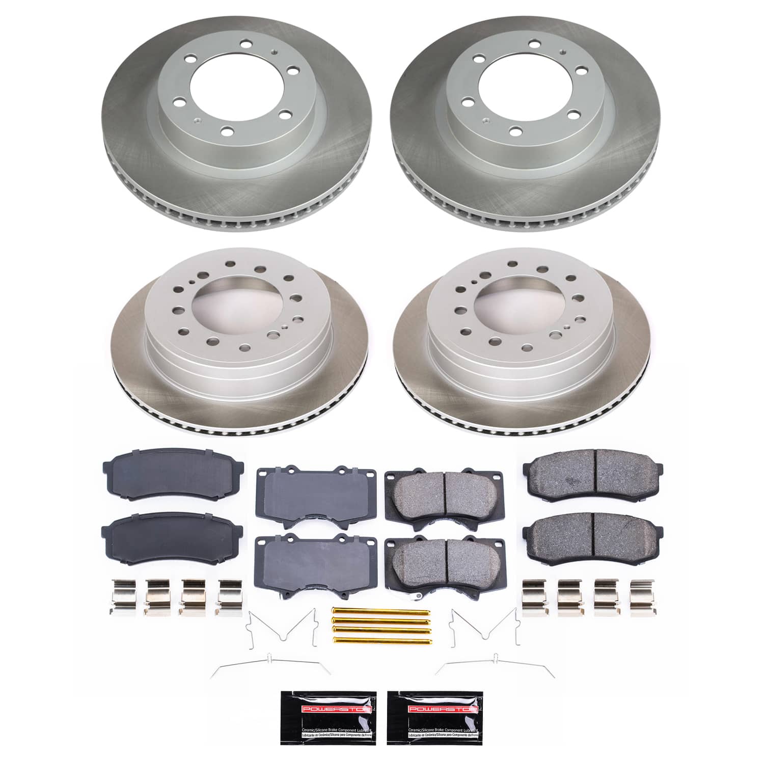 Power Stop SC5805 - Front And Rear Z17 Evolution Pad And Semi-Coated Rotor Kit vehicle fitment brake part