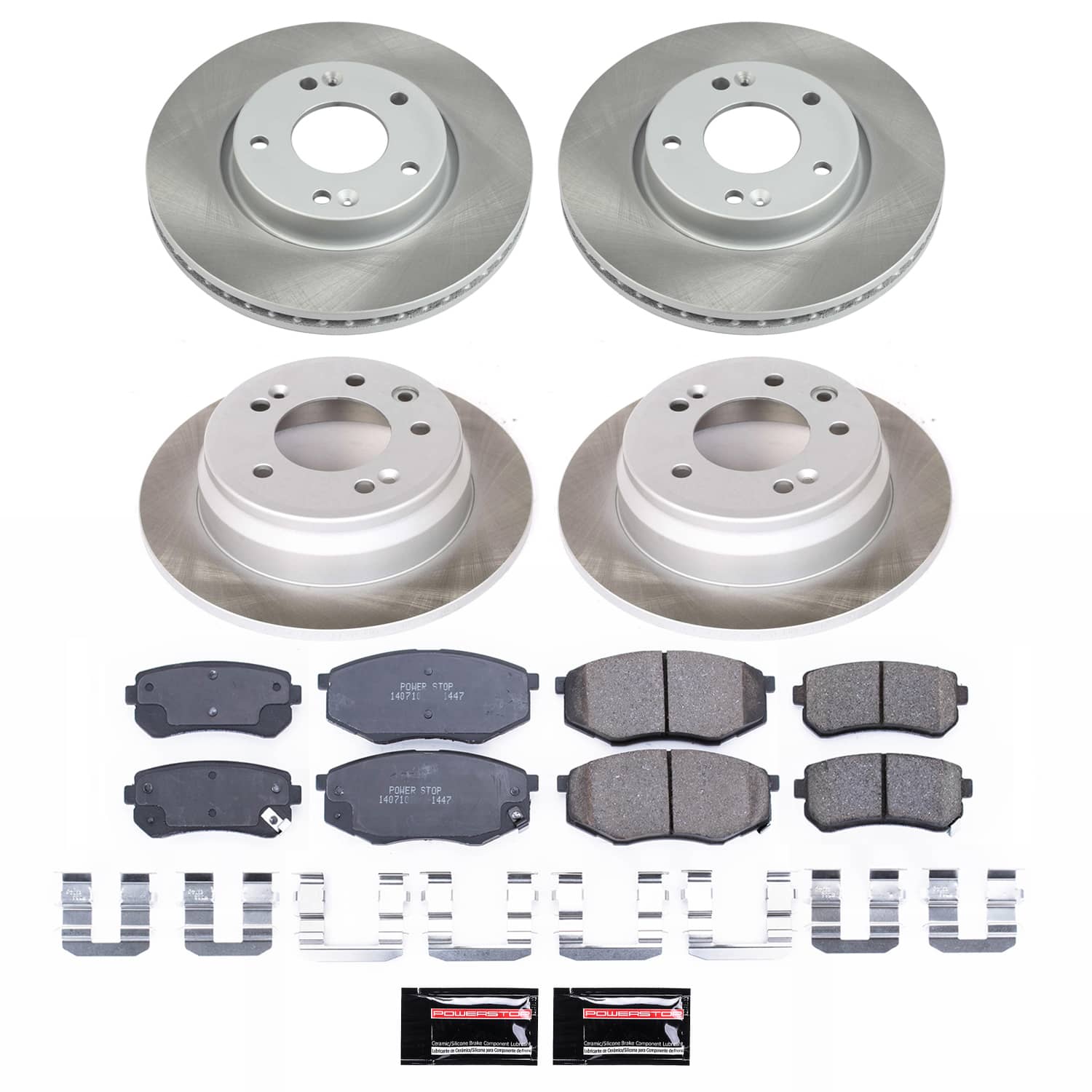 Power Stop SC5807 - Front And Rear Z17 Evolution Pad And Semi-Coated Rotor Kit vehicle fitment brake part