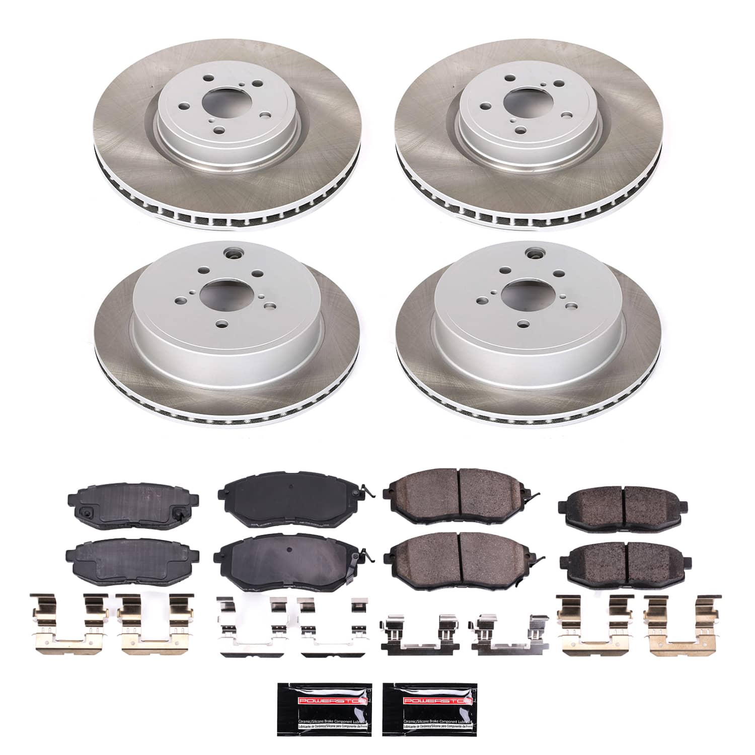 Power Stop SC5830 - Front And Rear Z17 Evolution Pad And Semi-Coated Rotor Kit vehicle fitment brake part