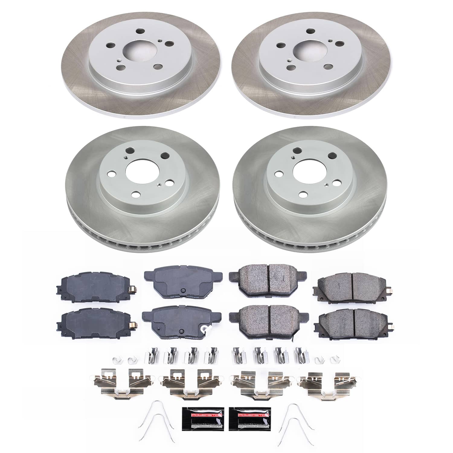 Power Stop SC5871 - Front And Rear Z17 Evolution Pad And Semi-Coated Rotor Kit vehicle fitment brake part
