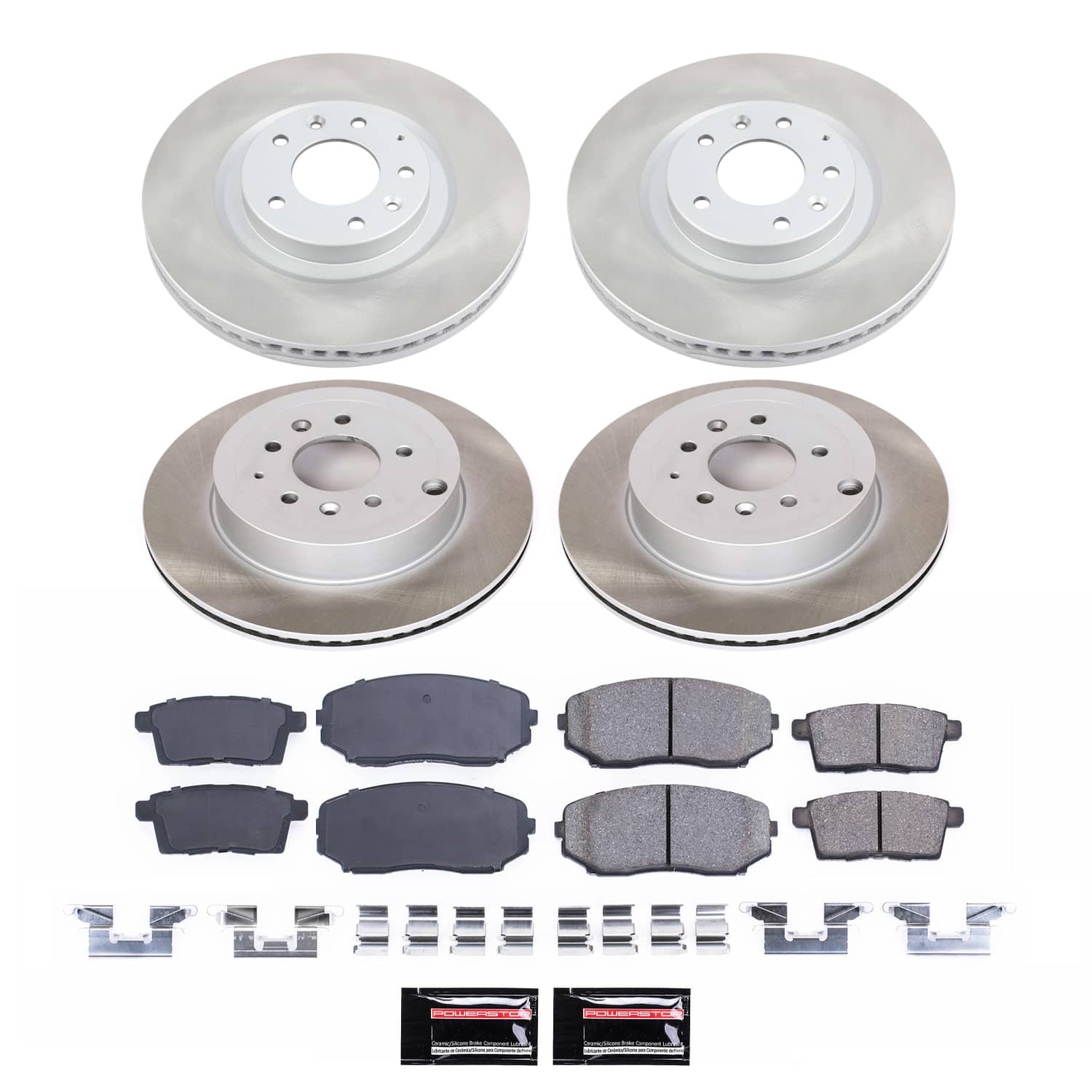 Power Stop SC5879 - Front And Rear Z17 Evolution Pad And Semi-Coated Rotor Kit vehicle fitment brake part
