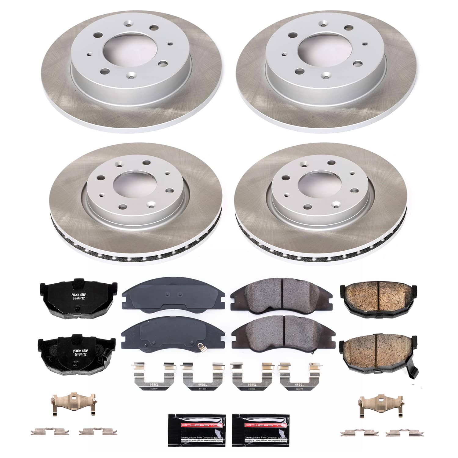 Power Stop SC5904 - Front And Rear Z17 Evolution Pad And Semi-Coated Rotor Kit vehicle fitment brake part
