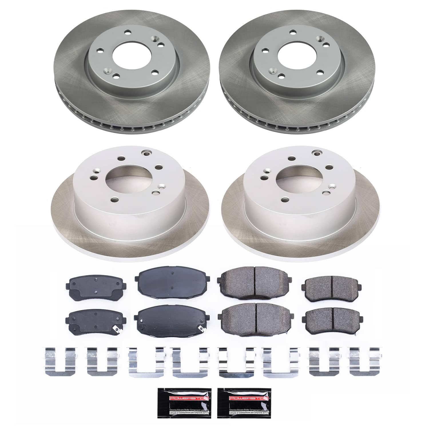 Power Stop SC5912 - Front And Rear Z17 Evolution Pad And Semi-Coated Rotor Kit vehicle fitment brake part