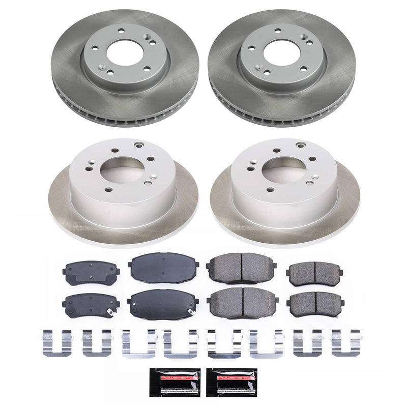 Power Stop SC5912 - Front And Rear Z17 Evolution Pad And Semi-Coated Rotor Kit vehicle fitment brake part