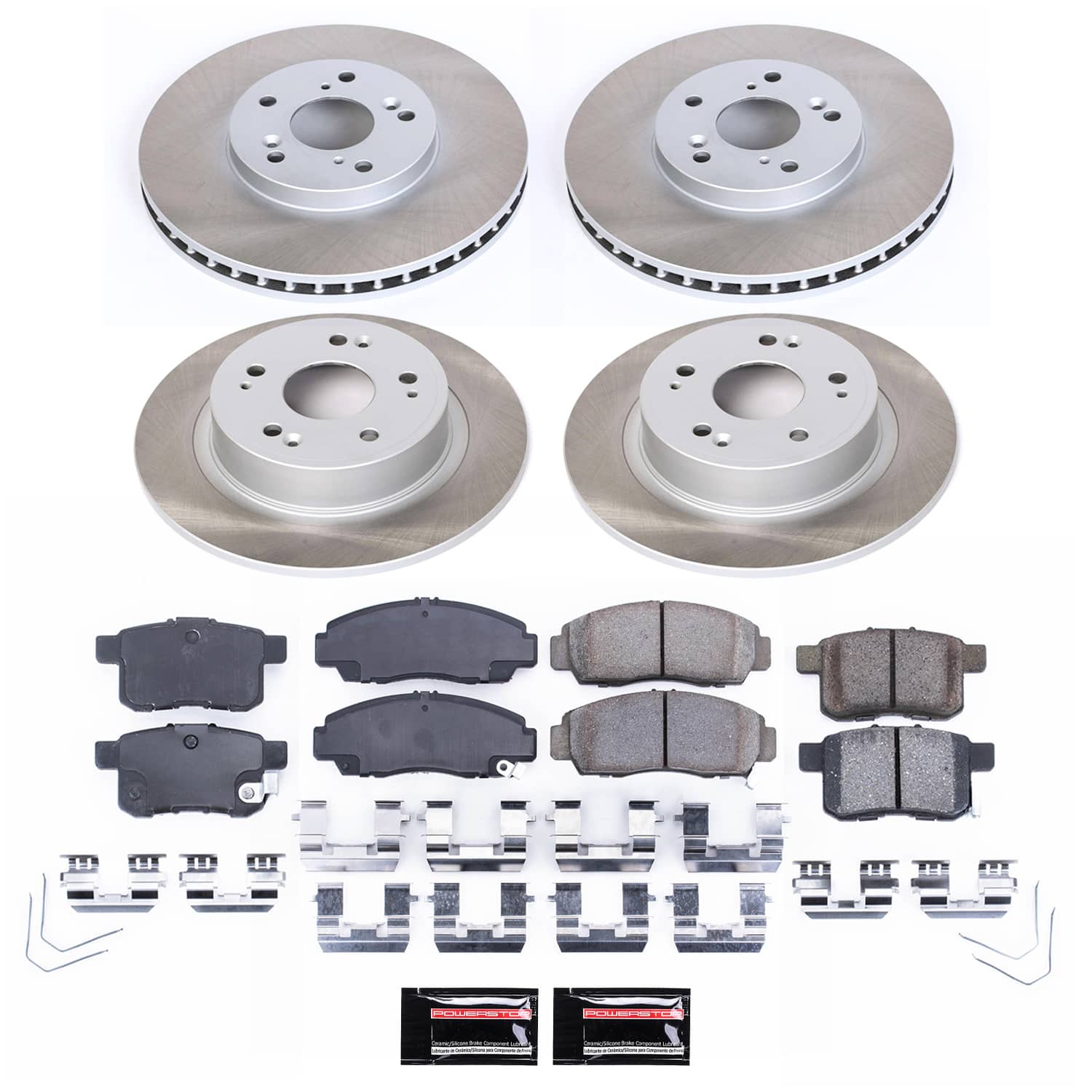 Power Stop SC5935 - Front And Rear Z17 Evolution Pad And Semi-Coated Rotor Kit vehicle fitment brake part