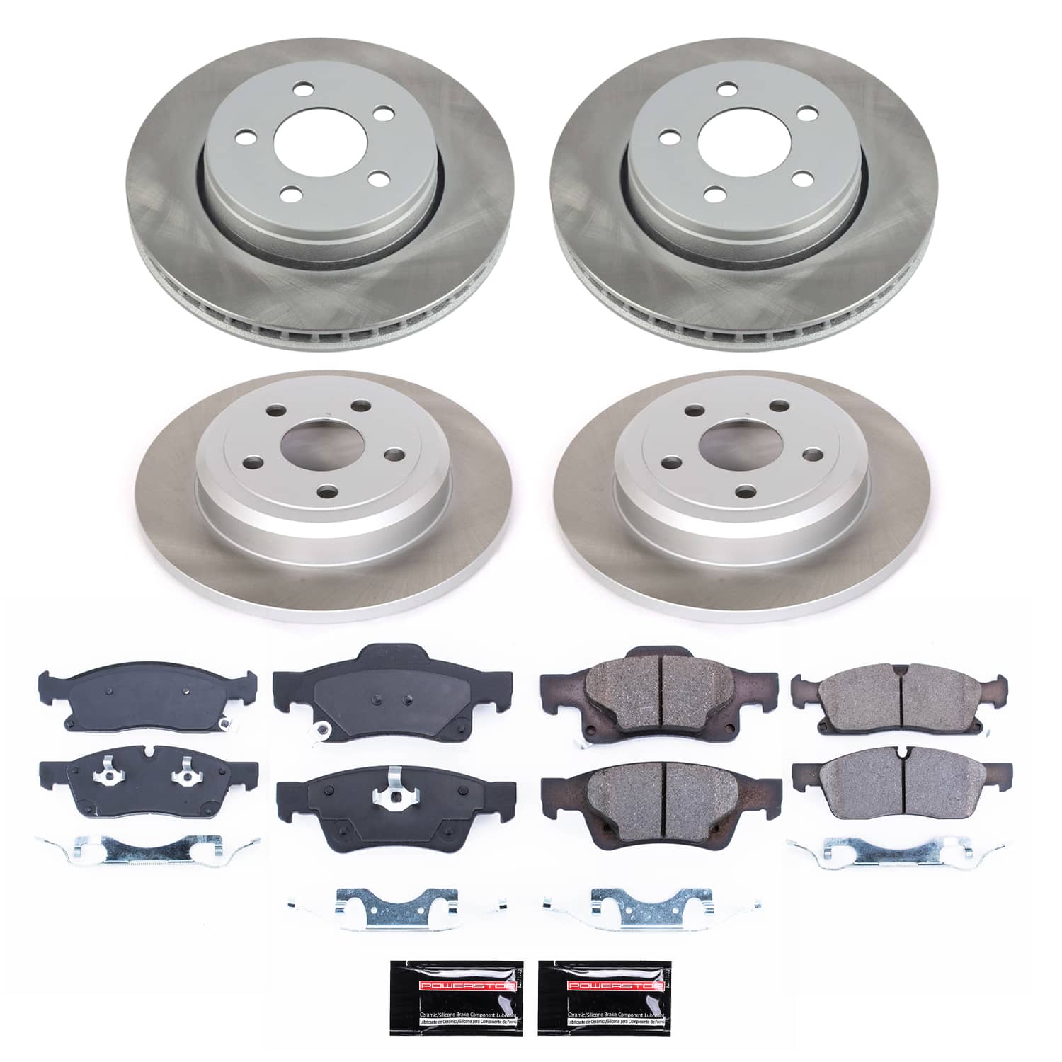 Power Stop SC5952 - Front And Rear Z17 Evolution Pad And Semi-Coated Rotor Kit vehicle fitment brake part