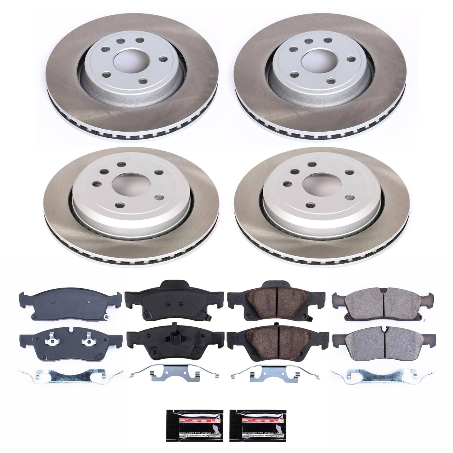 Power Stop SC5955 - Front And Rear Z17 Evolution Pad And Semi-Coated Rotor Kit vehicle fitment brake part