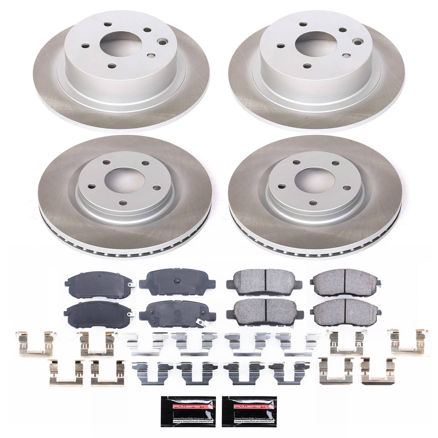Power Stop SC6095 - Front And Rear Z17 Evolution Pad And Semi-Coated Rotor Kit vehicle fitment brake part