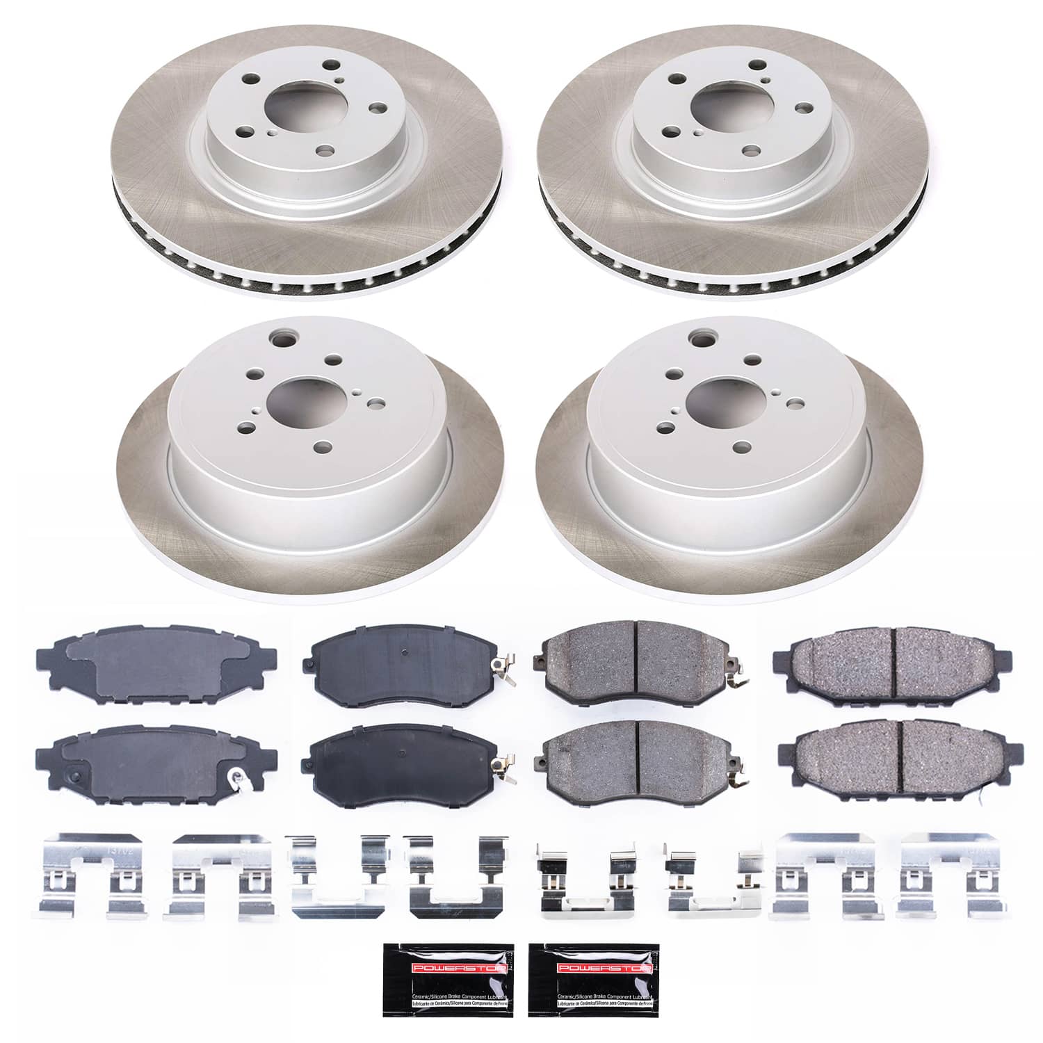 Power Stop SC6112 - Front And Rear Z17 Evolution Pad And Semi-Coated Rotor Kit vehicle fitment brake part