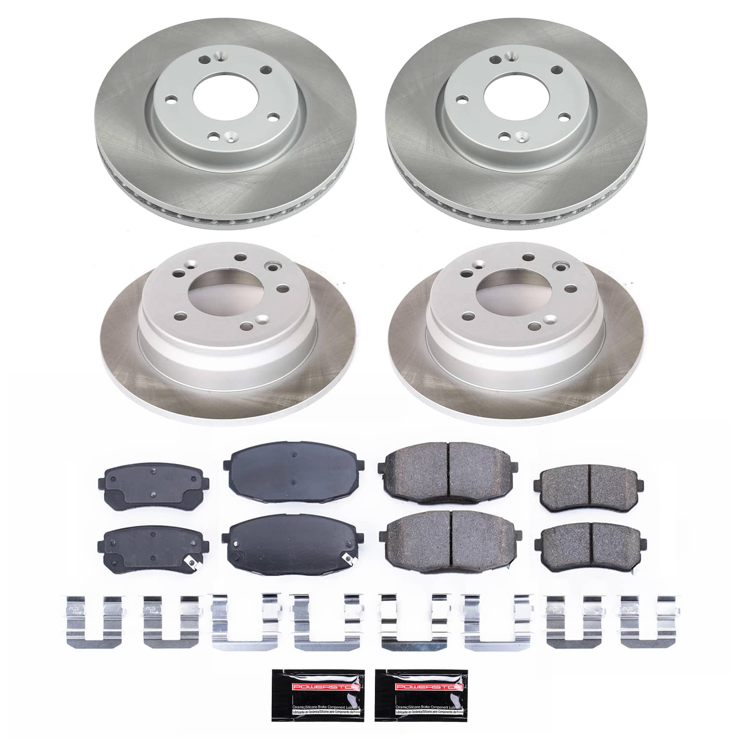 Power Stop SC6302 - Front And Rear Z17 Evolution Pad And Semi-Coated Rotor Kit vehicle fitment brake part