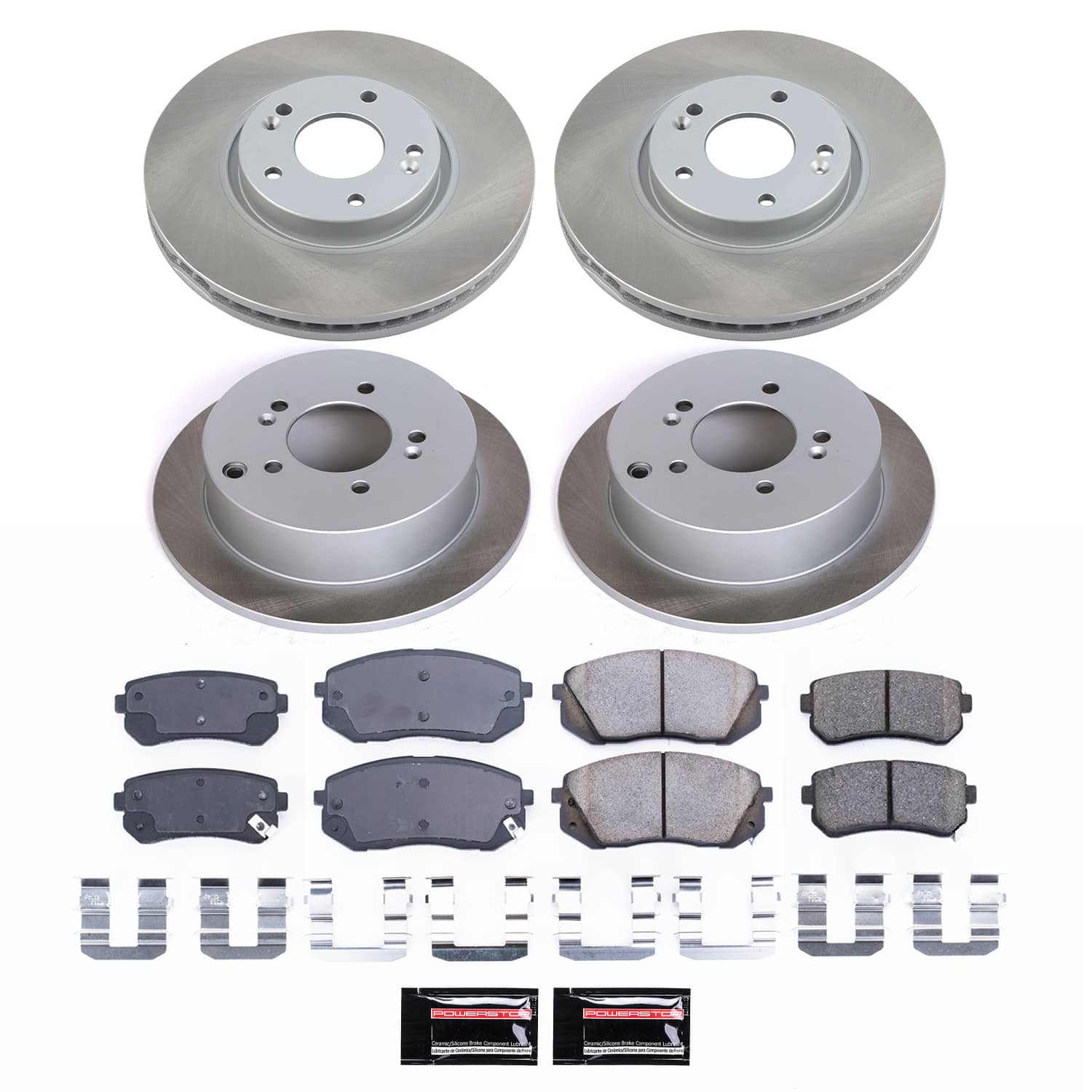 Power Stop SC6307 - Front And Rear Z17 Evolution Pad And Semi-Coated Rotor Kit vehicle fitment brake part