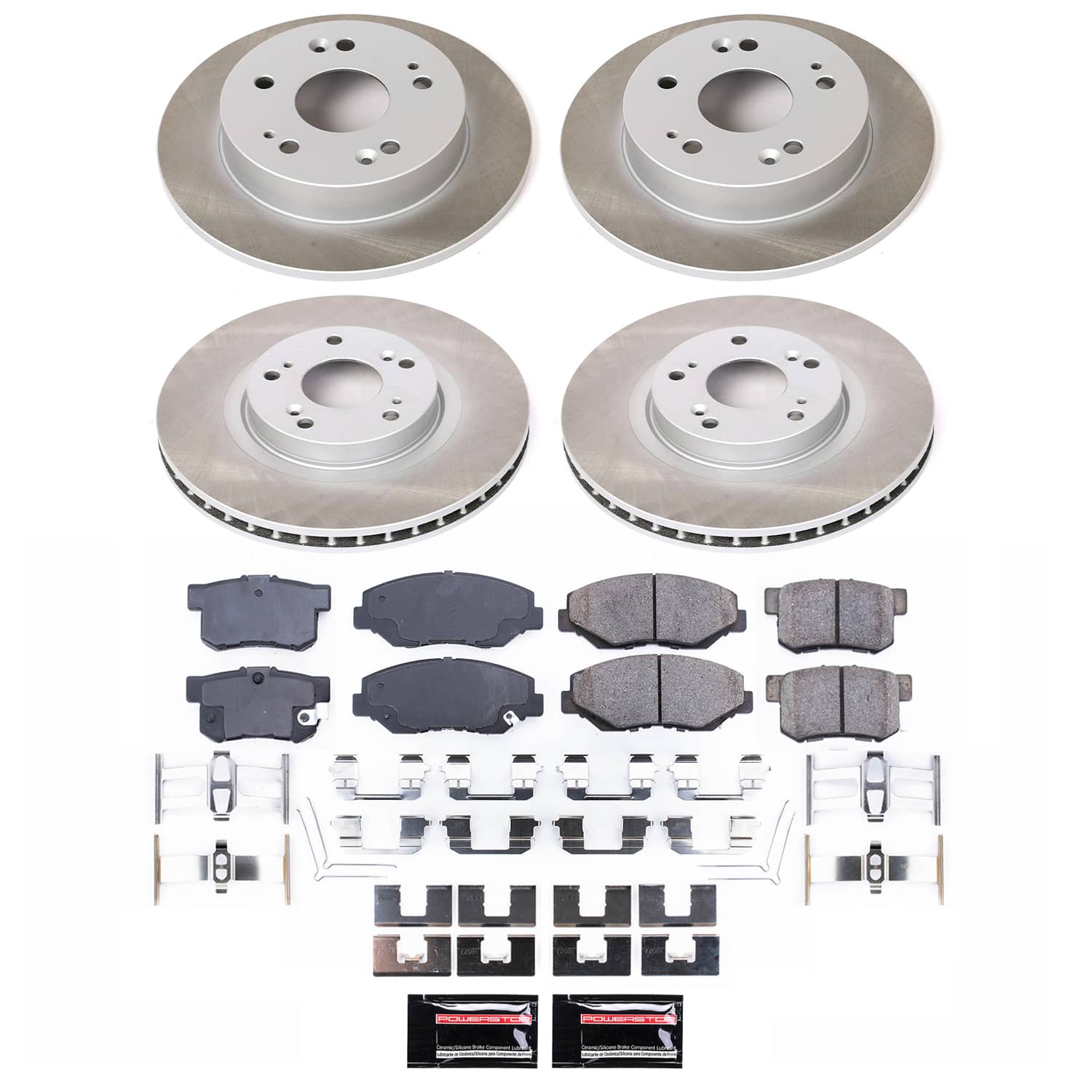 Power Stop SC6327 - Front And Rear Z17 Evolution Pad And Semi-Coated Rotor Kit vehicle fitment brake part