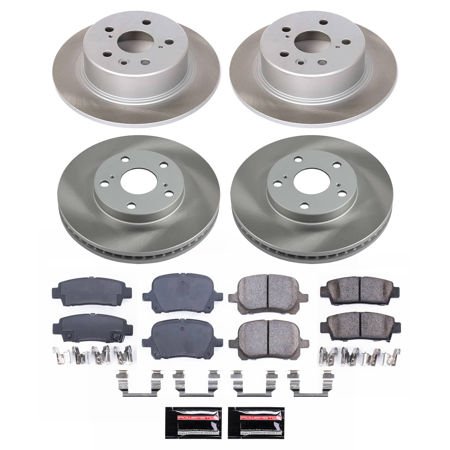 Power Stop SC6345 - Front And Rear Z17 Evolution Pad And Semi-Coated Rotor Kit vehicle fitment brake part
