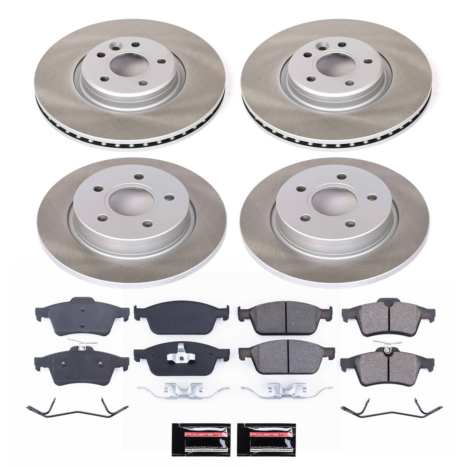 Power Stop SC6350 - Front And Rear Z17 Evolution Pad And Semi-Coated Rotor Kit vehicle fitment brake part